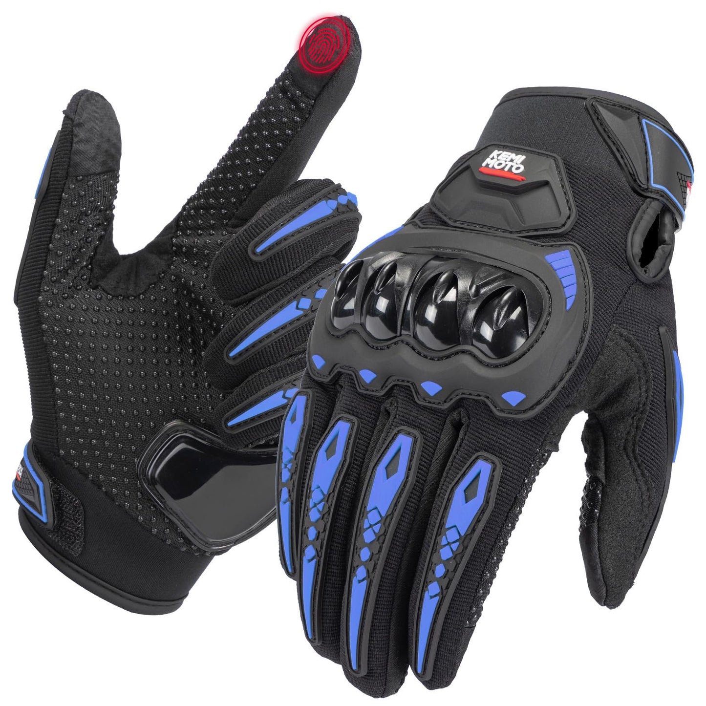 KEMIMOTO Motorcycle Gloves Men, Motorcycle Gloves Summer with Knuckle Protector and Touchscreen, Breathable Outdoor Gloves for Men and Women, for Motorcycle, Bicycle, Scooter, Hunting