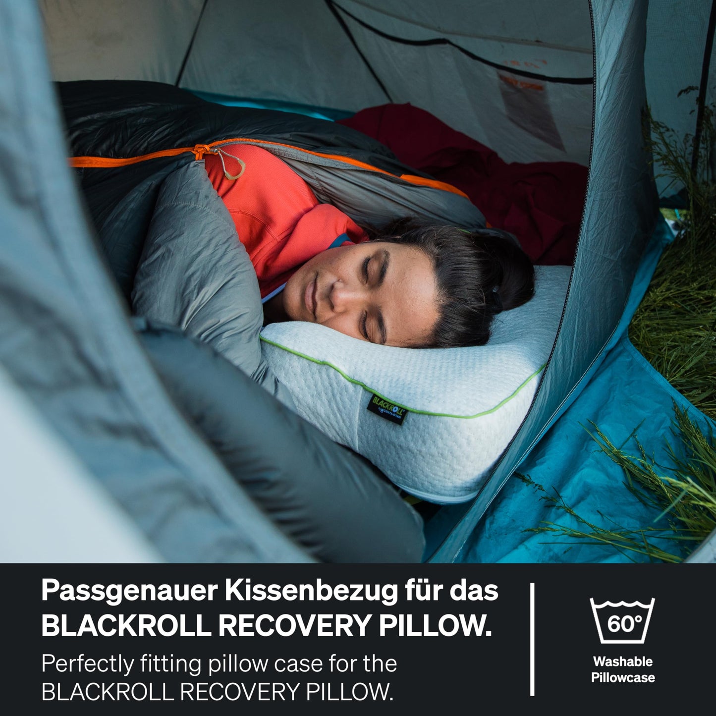 BLACKROLL® Recovery Pillow Set Climate (50 x 30 cm), pillow with additional Climate cover, ergonomic head pillow with Travel Bag, neck pillow made of Viscose Memory Foam, Made in Germany.