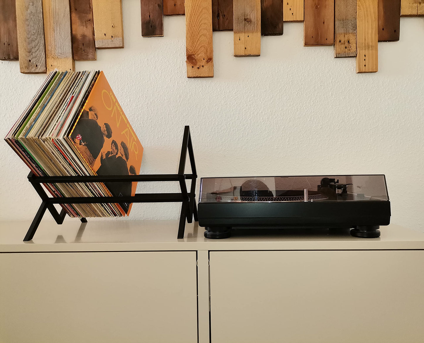 Generic Celloni vinyl record stand made of metal, vinyl storage, 40cm wide vinyl record shelf