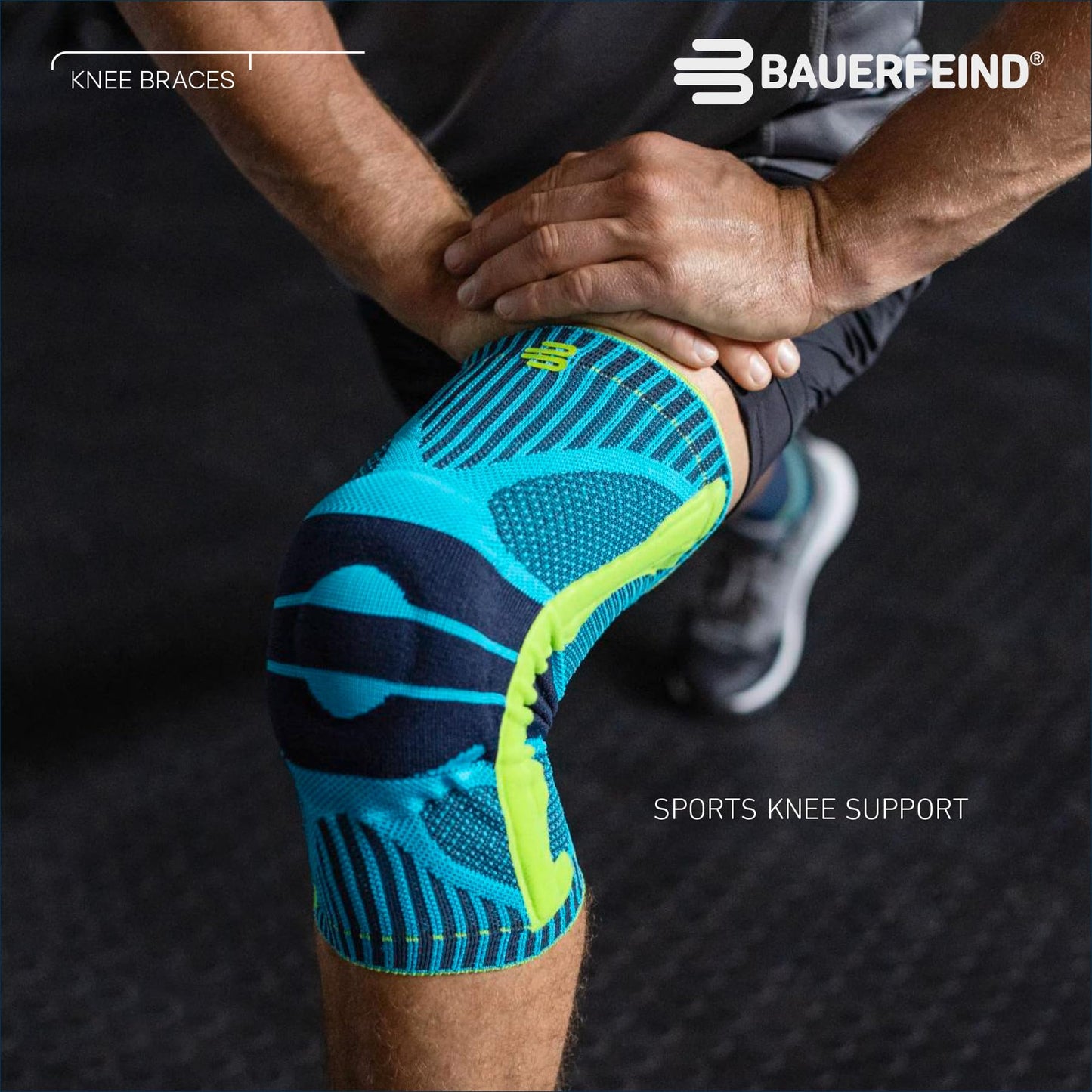 BAUERFEIND, 1 Unisex Knee Support Brace, Wearable on right and left, For ball sports and athletics, Supports knee during sports, with silicone ring, Size XL, Pink, 11449411950014