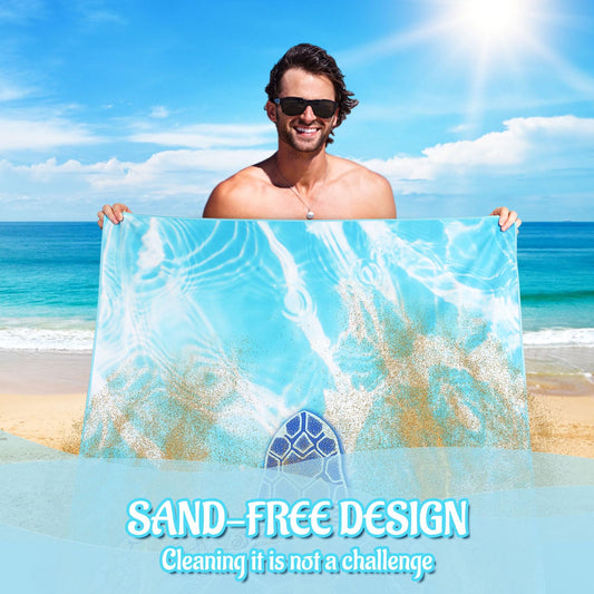 KUOGAS beach towel XXL 2 pack 90x180 cm, large quick-drying microfiber towel, sand-free beach towel, beach blanket women's beach towel