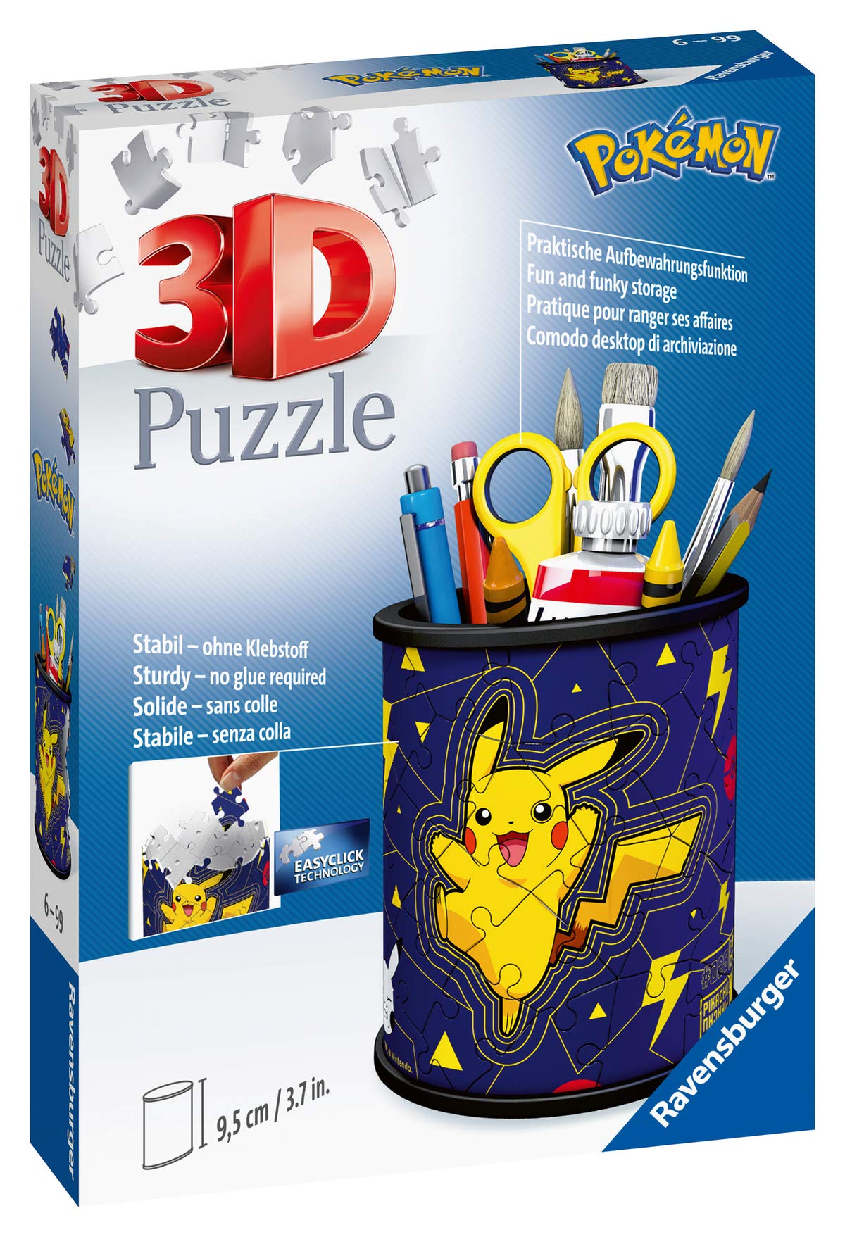 Ravensburger children's puzzle 10035 - Pokémon Types - 150 pieces XXL Pokémon puzzle & 3D puzzle 11257 - Utensilo Pokémon Pikachu - 54 pieces