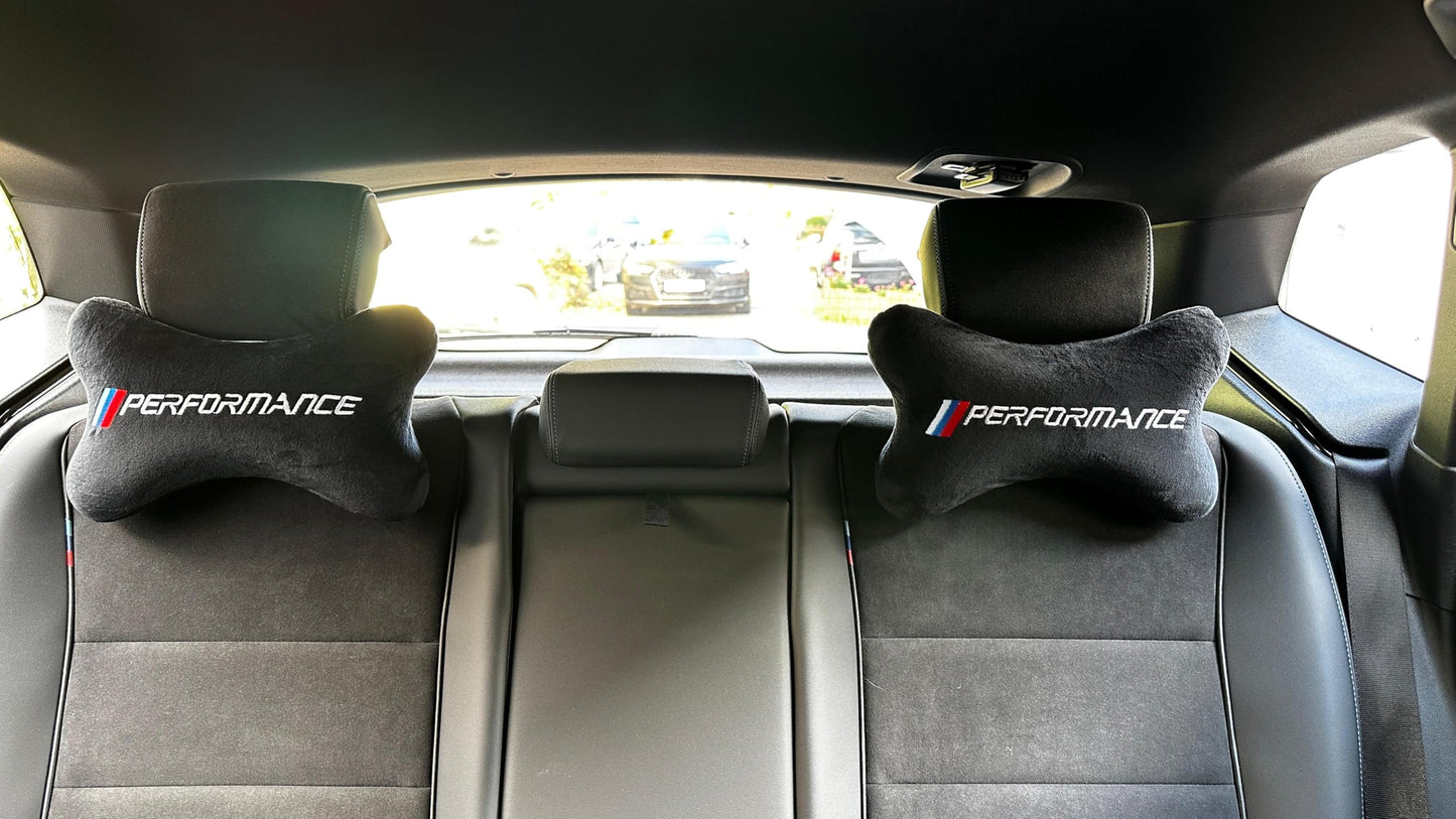 FS 2X Car Neck Pillow - Ergonomic Neck Support for Headrest - Adjustable Head Pillow - Comfort Car Accessory for Long Drives - Universally fitting - sporty & high quality