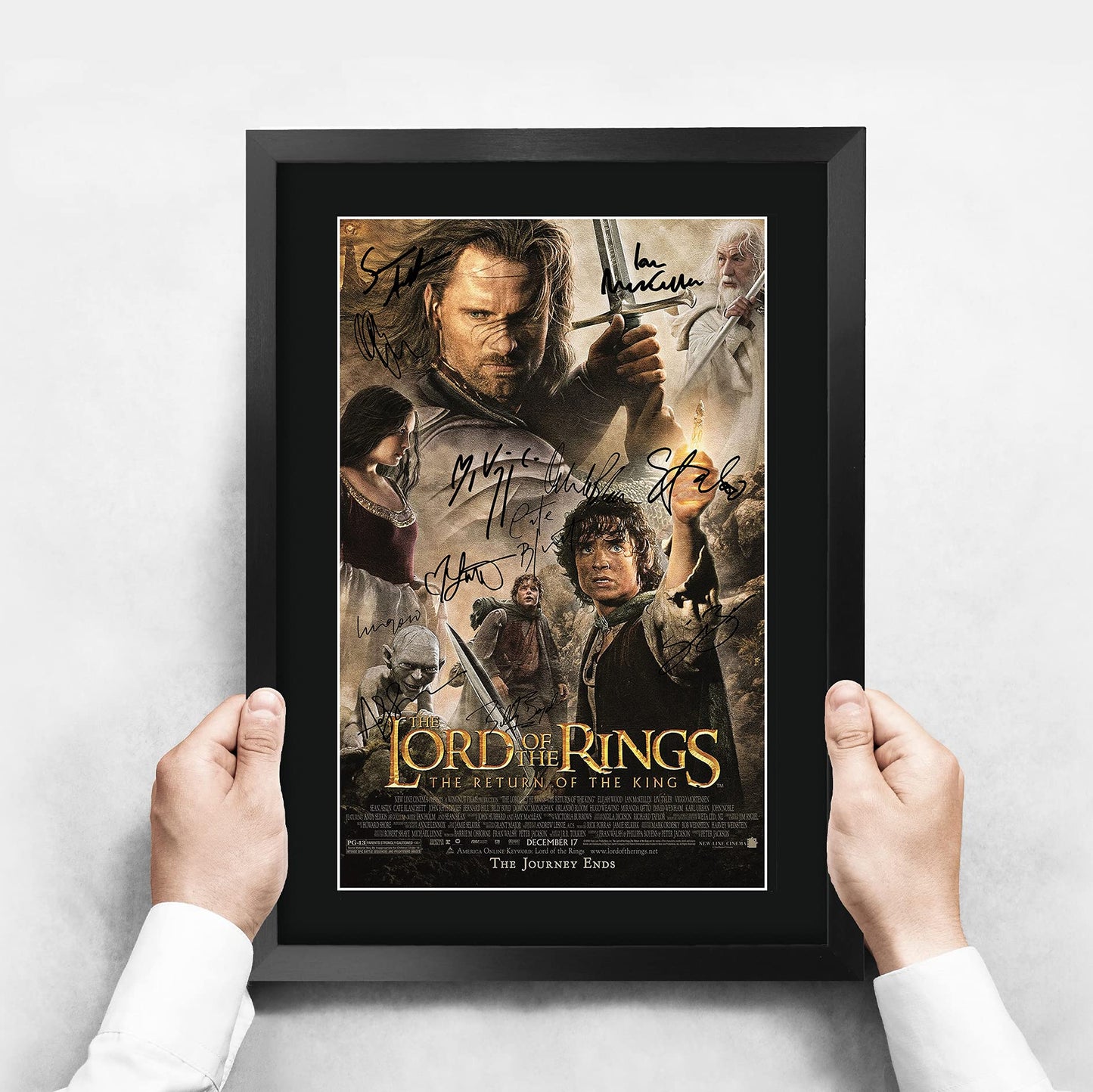 HWC Trading Lord Of The Rings The Return Of The King A3 Framed Signed Printed Autographs Picture Print Photo Display Gift For Movie Fans
