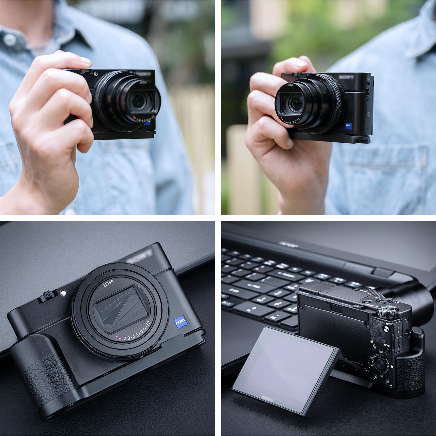 JJC Metal Hand Grip Secure grip for Sony RX100 VI VA V IV III II DSC-RX100VI RX100V RX100IV RX100III RX100II RX100 RX100M6 RX100M5A RX100M5 RX100M4 RX100M3 RX100M2 cameras