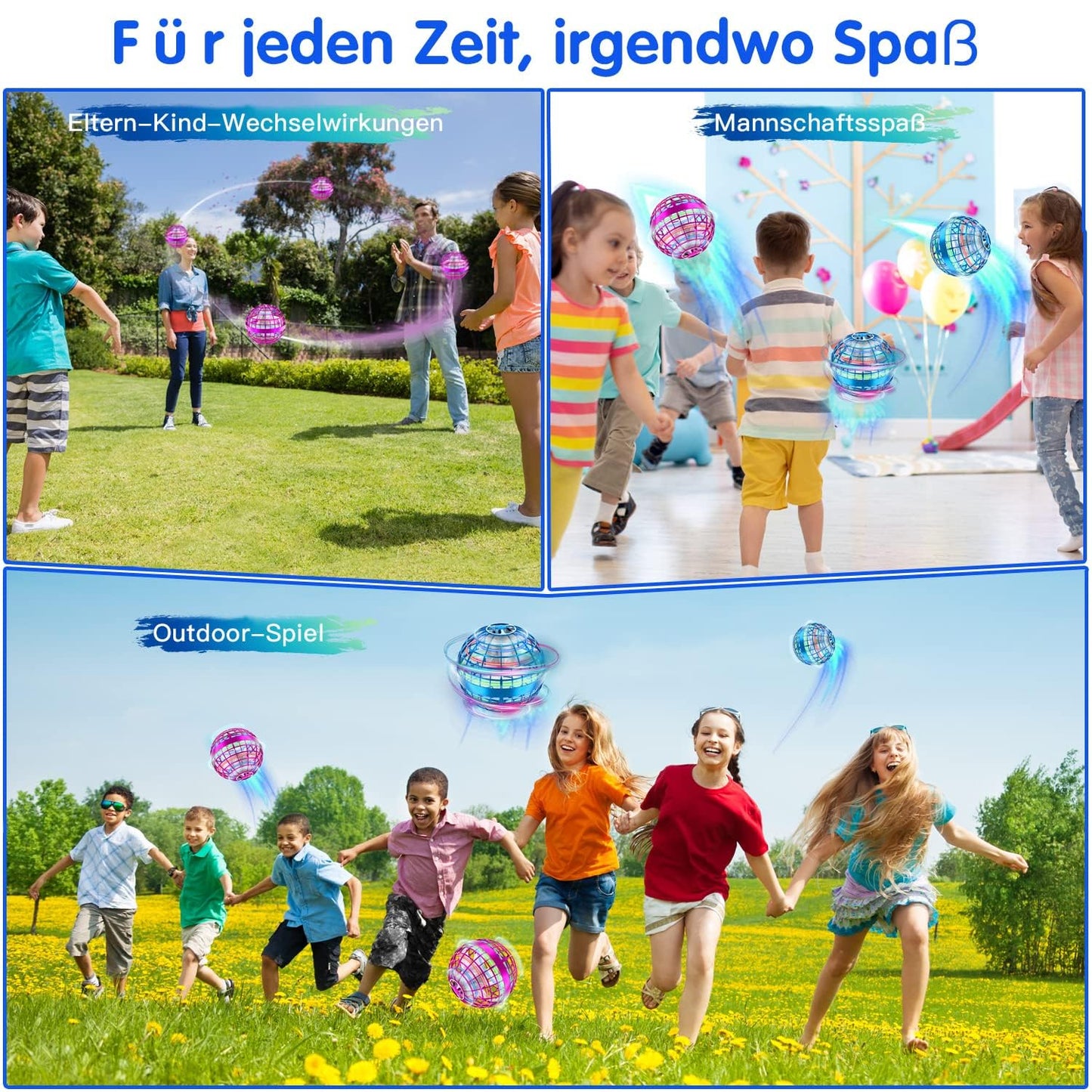 Zookao Flying Ball, Mini Drone For Kids Flying Boomerang Ball with LED Light Toys Gifts for Boys Girls Indoor Outdoor Cool Aircraft