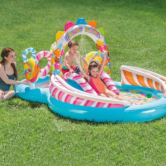 Intex 57149NP - Inflatable Candy Play Center, Vinyl, Multicolored, 295x191x130 cm