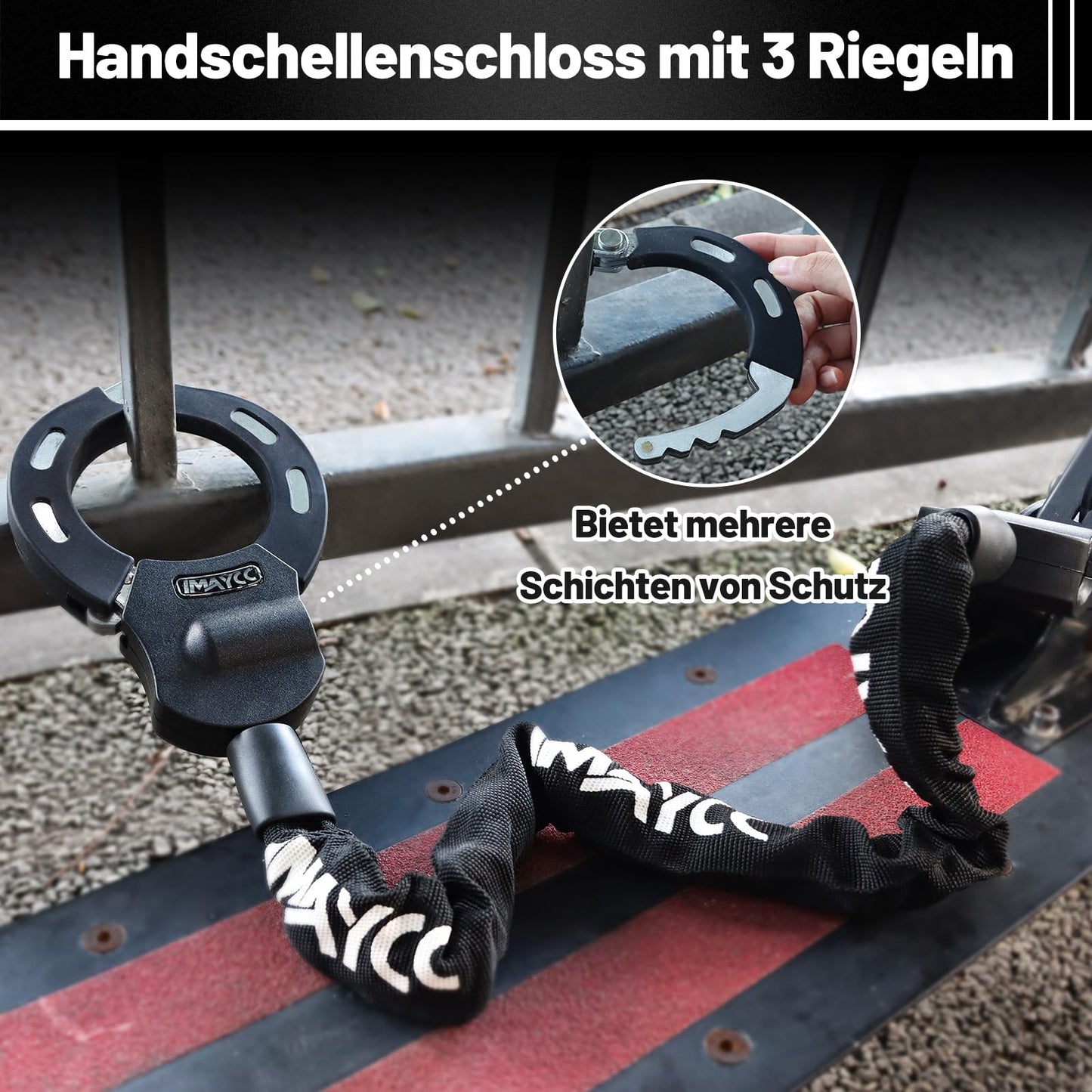 IMAYCC Electric Scooter Lock, Lock for E Scooter, Anti-theft Handcuff Lock, High Security Bike Lock for E Scooter, Scooter, Segway, Ninebot, Xiaomi, NIU, and Roller Lock.