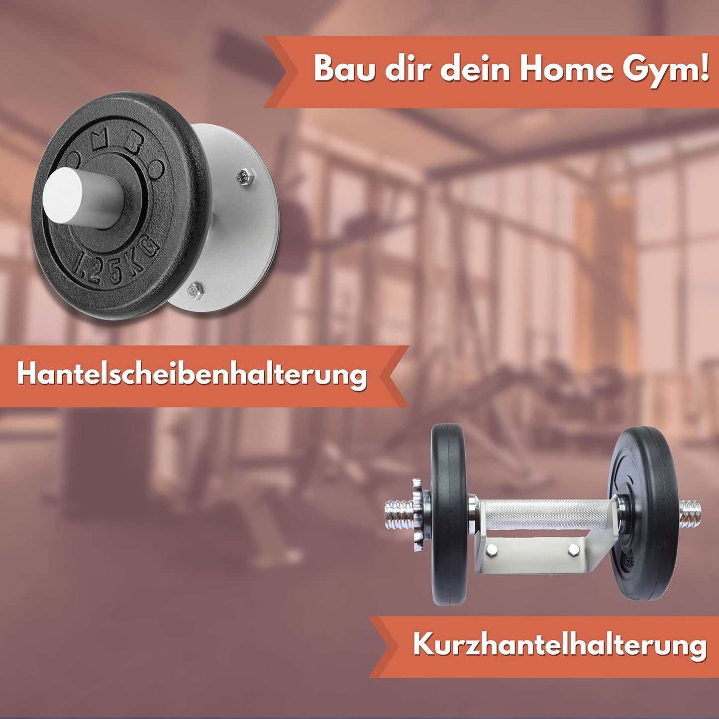 Wall mount for dumbbells | Timelessly beautiful design made of stainless steel | Over 50 kg weight capacity | Suitable for > 90% of all dumbbells | Quality from Germany