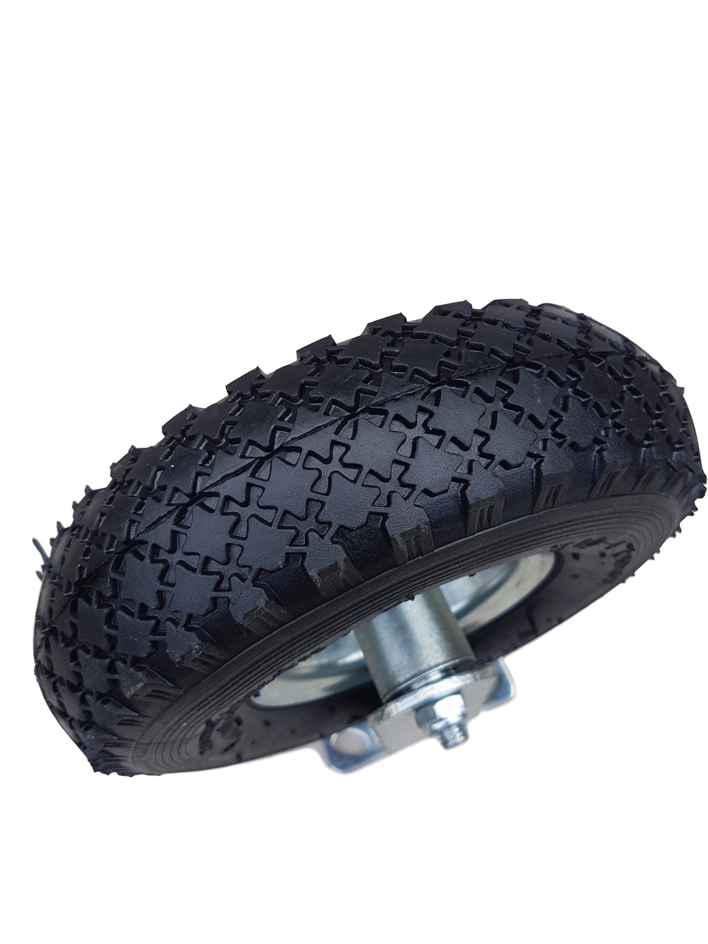 2 x swivel castor + 2 x fixed caster set Ø 260 x 85 mm | 3.00-4 wheel as a 4-part set | pneumatic wheel on silver steel rim | handcart & transport cart kit