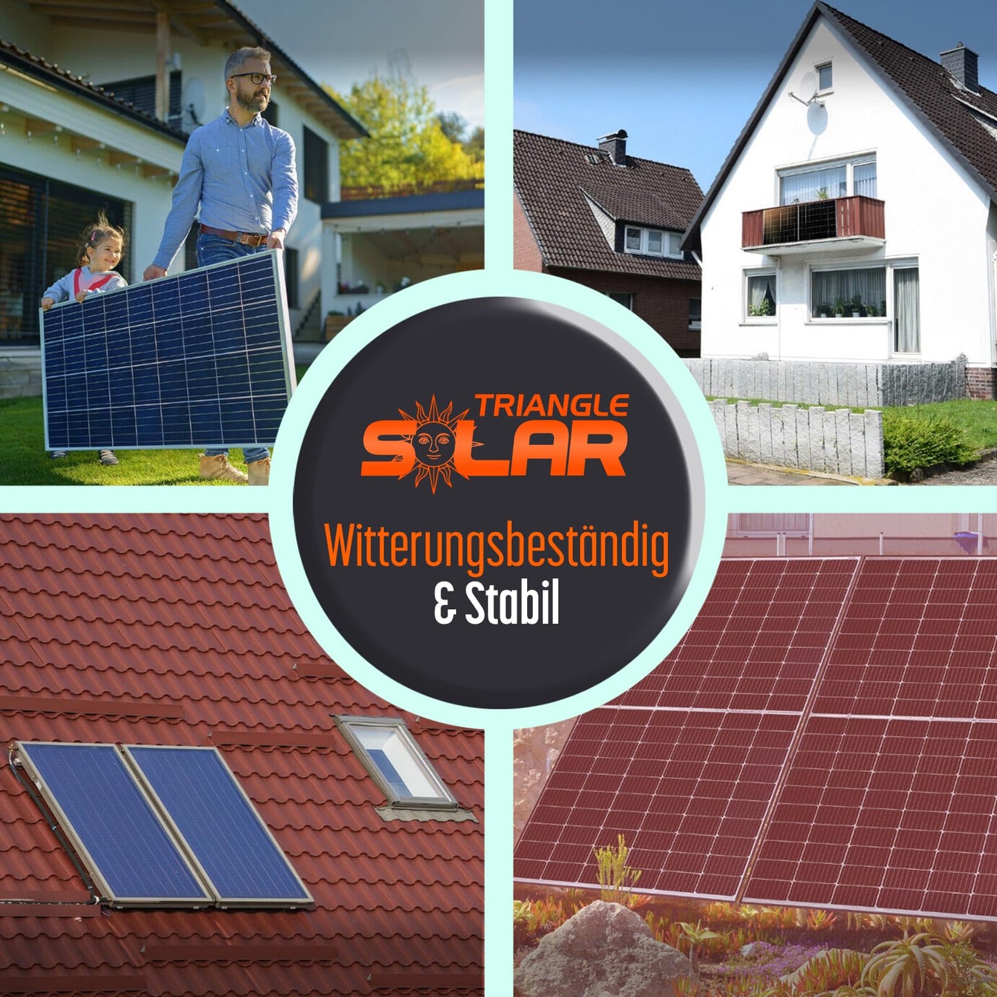 4x Solar Panel Mounting 1180mm Set for 2 Solar Panels Solar Panel Flat Roof Mounting Photovoltaic Universal Balcony Power Plant Robust Wall Flat Roof Installation, Weatherproof, PV Modules