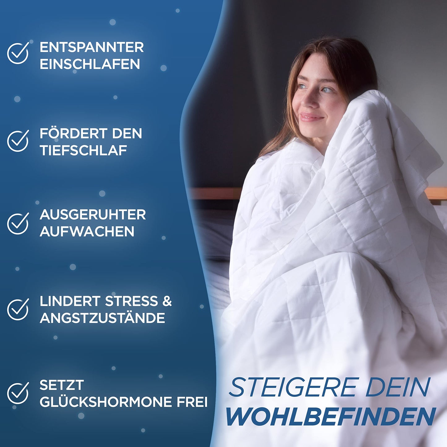 Samthus Weighted Blanket 135x200cm 7kg Oeko-Tex Certified - Relaxation Blanket 100% Cotton - Heavy Anti-Stress & Therapy Blanket - Sleep better with our weighted duvet - Weighted Blanket