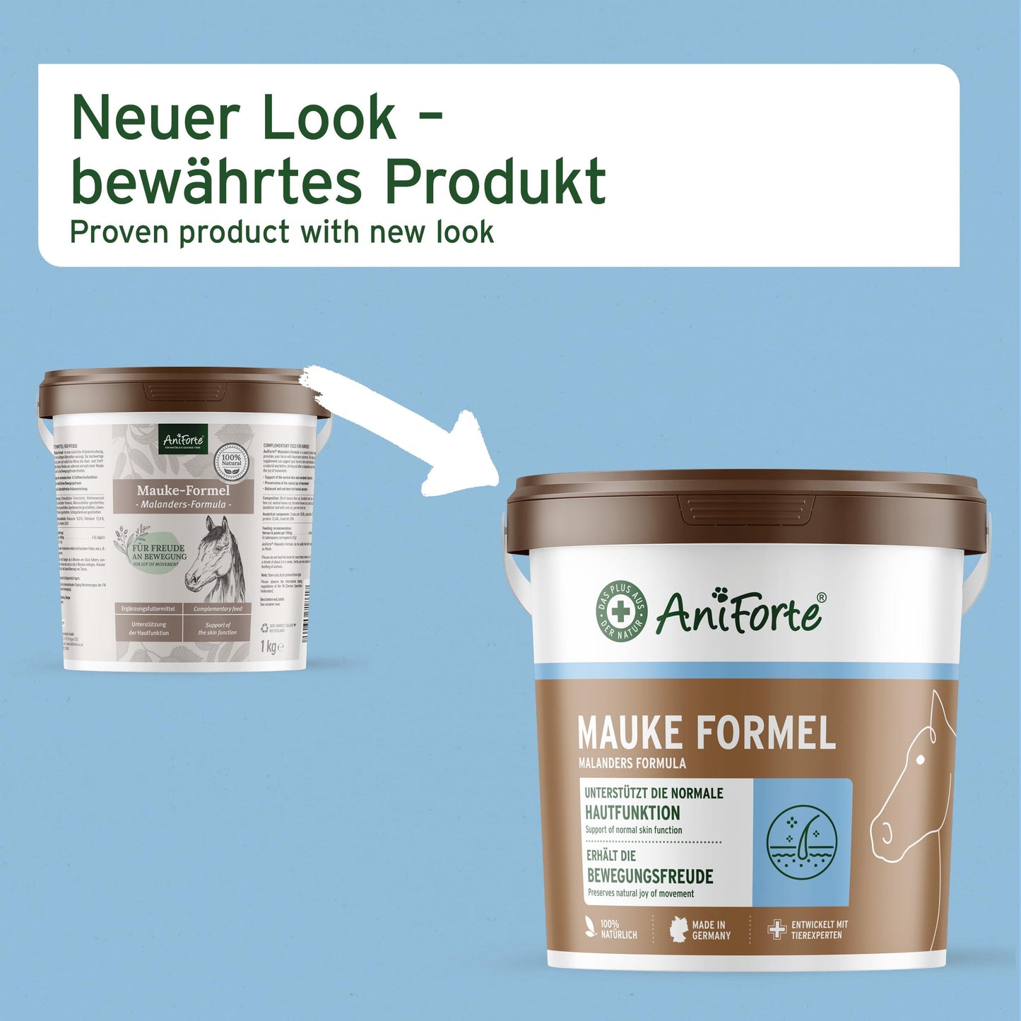 AniForte Mauke Formula for Horses 1kg - Natural skin & hoof care, supports metabolism & immune system, horse care for healthy skin & well-being.