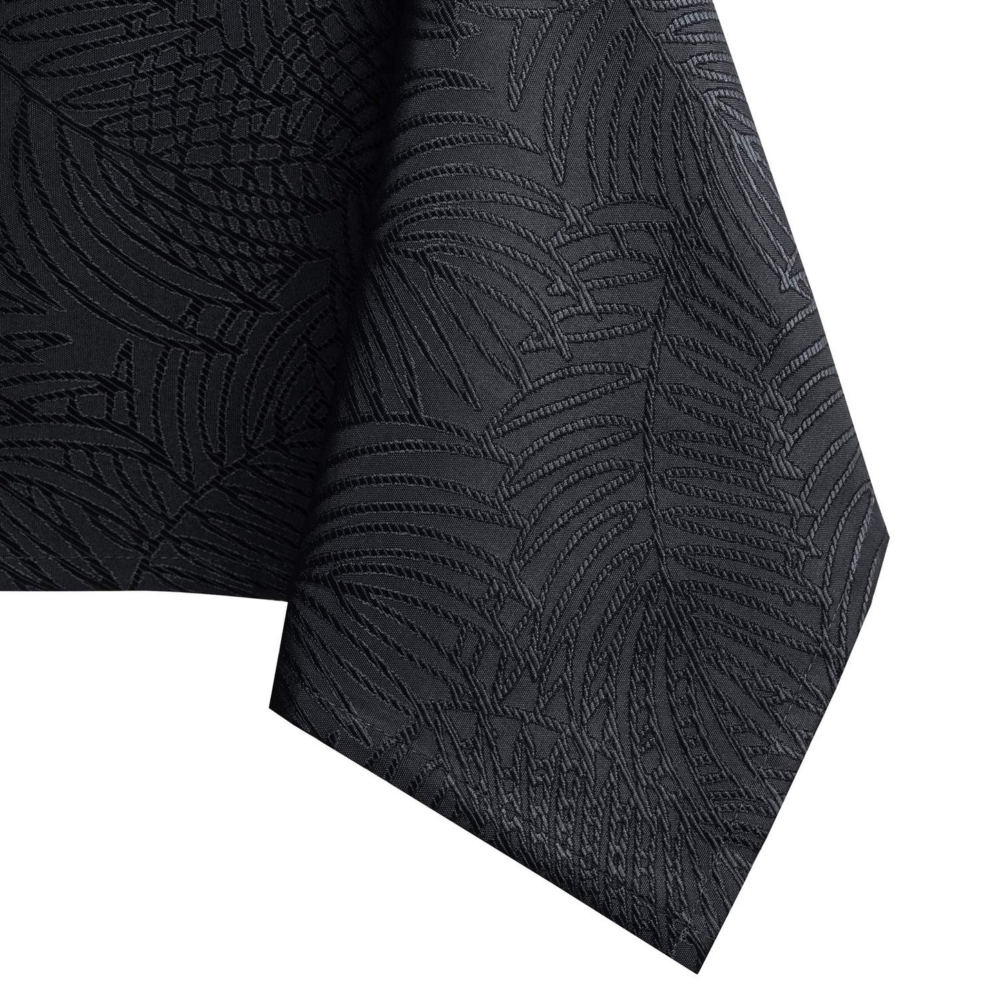 AmeliaHome tablecloth 140x300 cm Tablecloth Tablecloth Stain protection Lotus effect Washable Water repellent Ornament Gaia Black