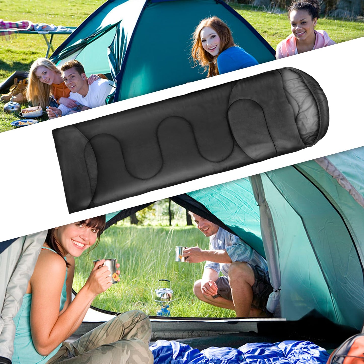 Outdoor camping sleeping bag for 3 seasons, adults sleeping bag, 2 in 1 function blanket sleeping bags, warm, lightweight, waterproof for backpacking, hiking, and traveling.