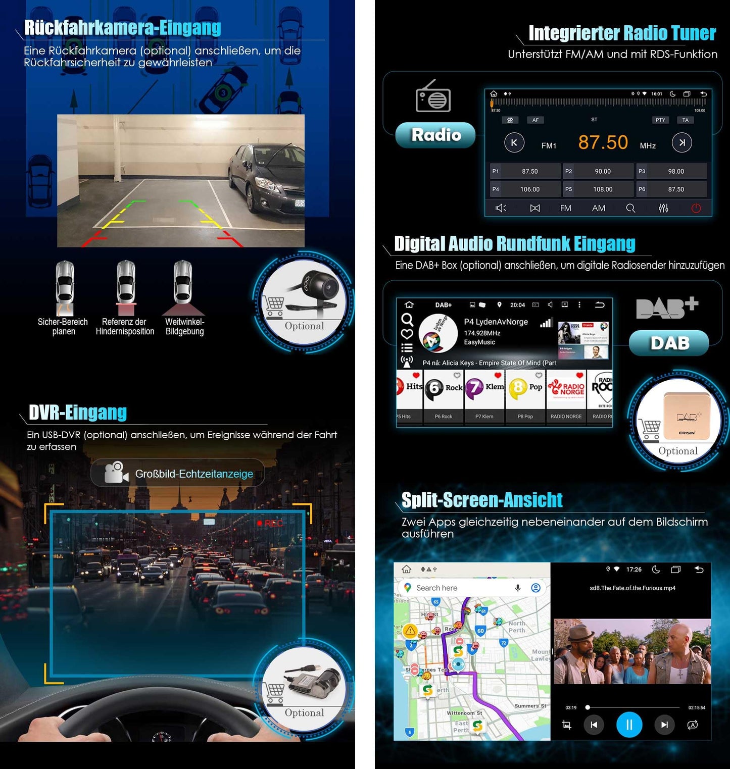 Erisin 7 inch Android 13 8-core 4GB+64GB car radio GPS navigation for Mercedes Benz A/B Class W169 W245 Sprinter Viano Vito VW Crafter Integrated CarPlay Bluetooth Android Auto DSP DAB+ WiFi CD.