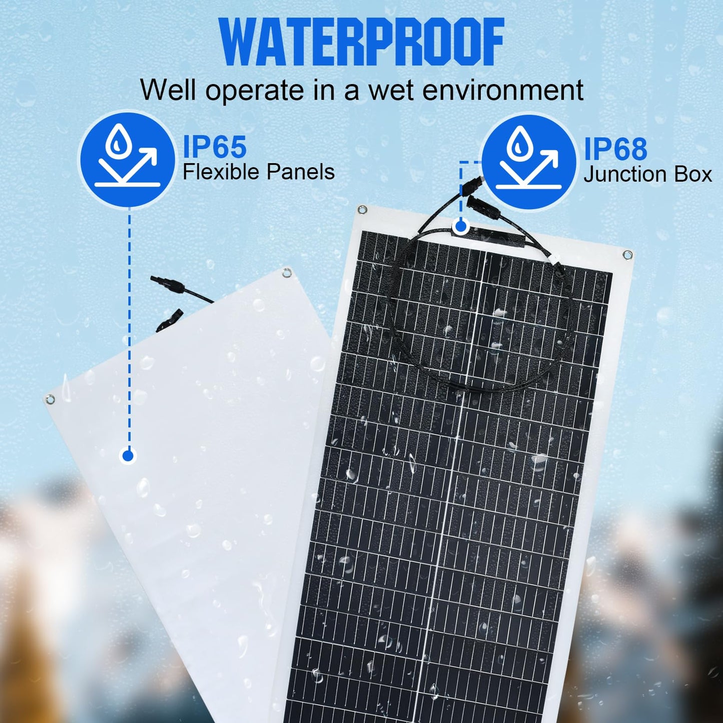 ECO-WORTHY 200W Flexible Solar Panel 2 pieces 100W Solar Panel 12V, Monocrystalline Solar Module with Cable for 12V Batteries RV Car Boat Camping.