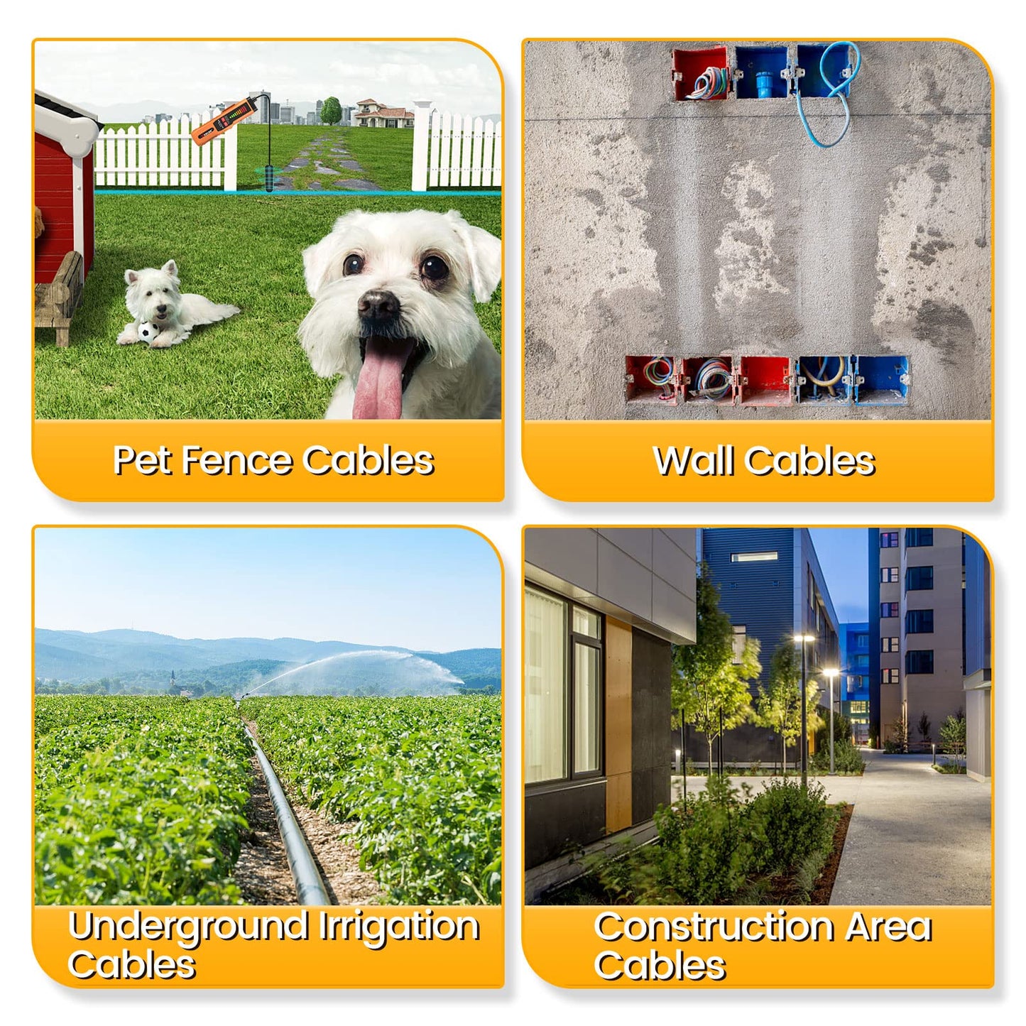 VXSCAN Underground Cable Wire Locator, F04 Wire Tracer Tester with headphones, ground cable locators for dog fence irrigation control wires.