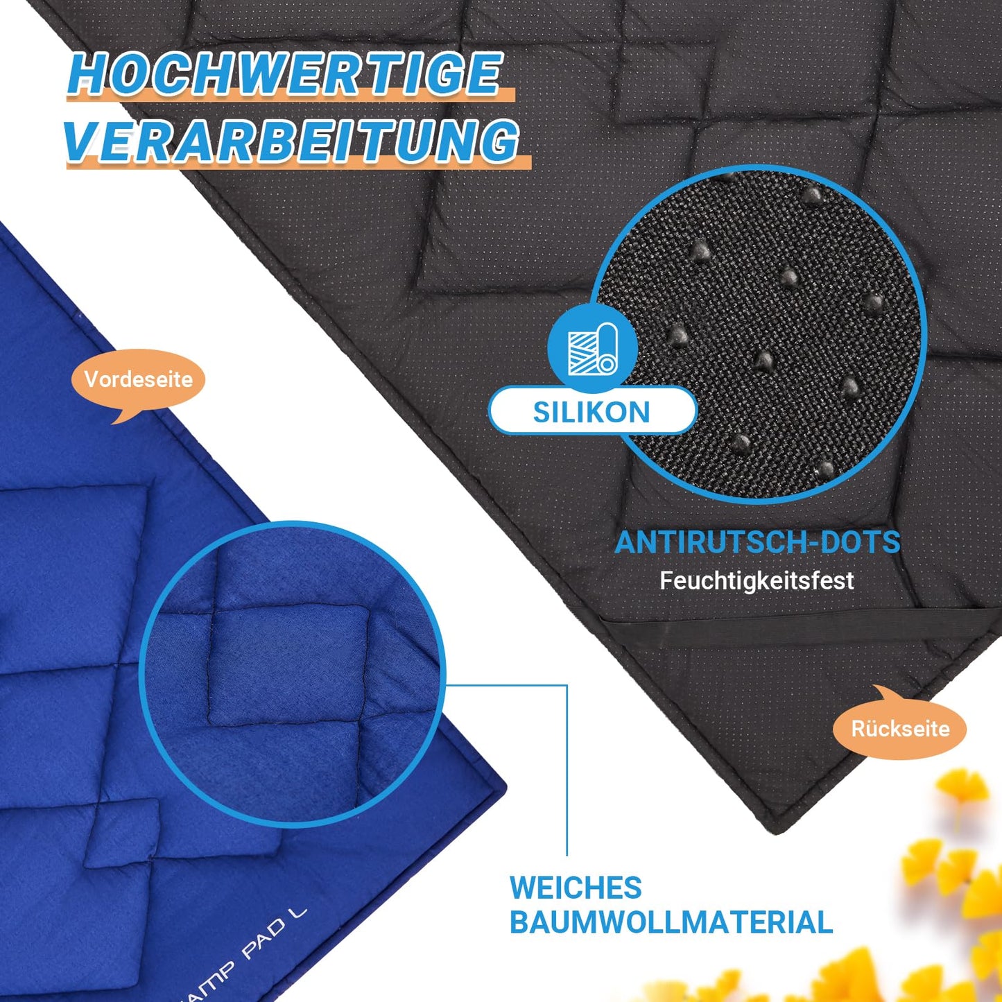 KingCamp Field Bed Pad 100% Cotton Sleeping Mat Travel Blanket for Camping Bed Cot Garden Lounger Sun Lounger 203 × 76 cm.