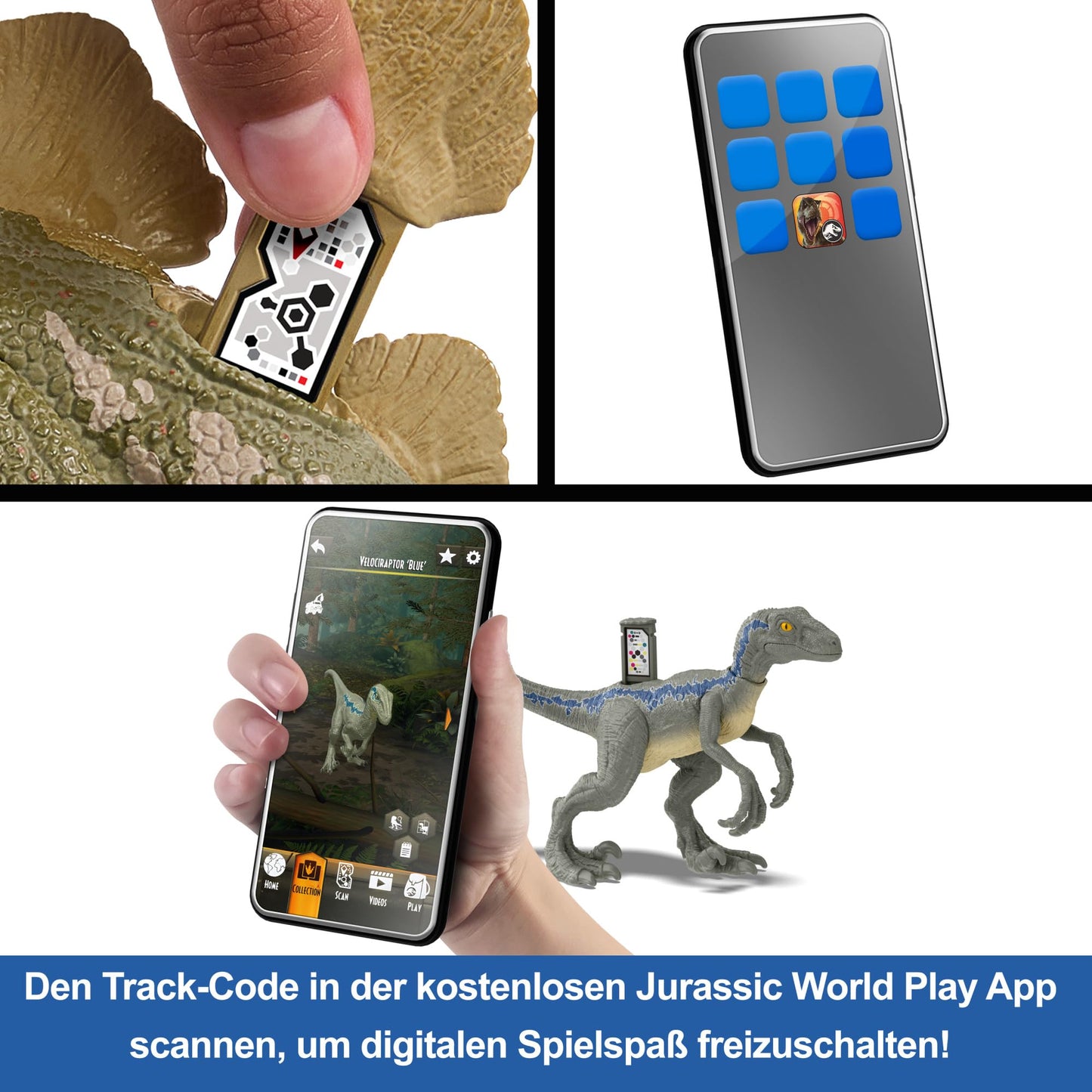 Mattel JURASSIC WORLD Wild Roar Megalosaurus - Toy with attack motion and roaring sound, compatible with Jurassic World Play App, for kids 4+. Item number HTK73.