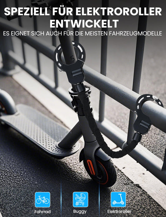 COICER E Scooter lock, handcuff lock with key, lock for E scooter, bike lock ebike high security, 35.43inch bike lock, accessories for electric bikes and electric scooters - 1.9KG