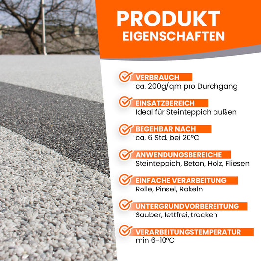 1K PU sealant for exterior stone carpet, UV-resistant, 3kg clear glossy, non-yellowing, elastic, sealing, easy application - BEKATEQ BK-660PU