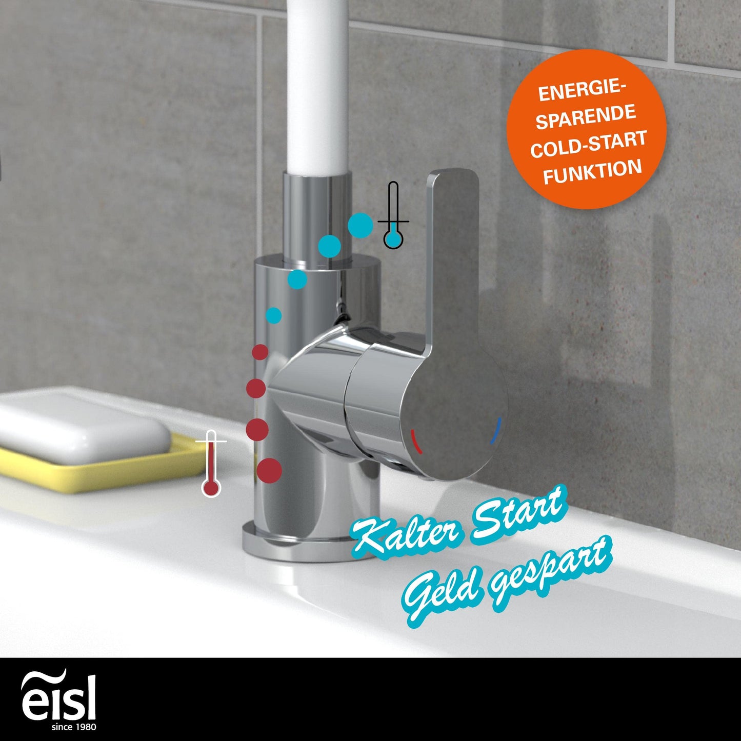 EISL Basin Mixer FLEXO, flexible spout in white, bathroom faucet, adjustable tap for bathroom, NI075FLCRW