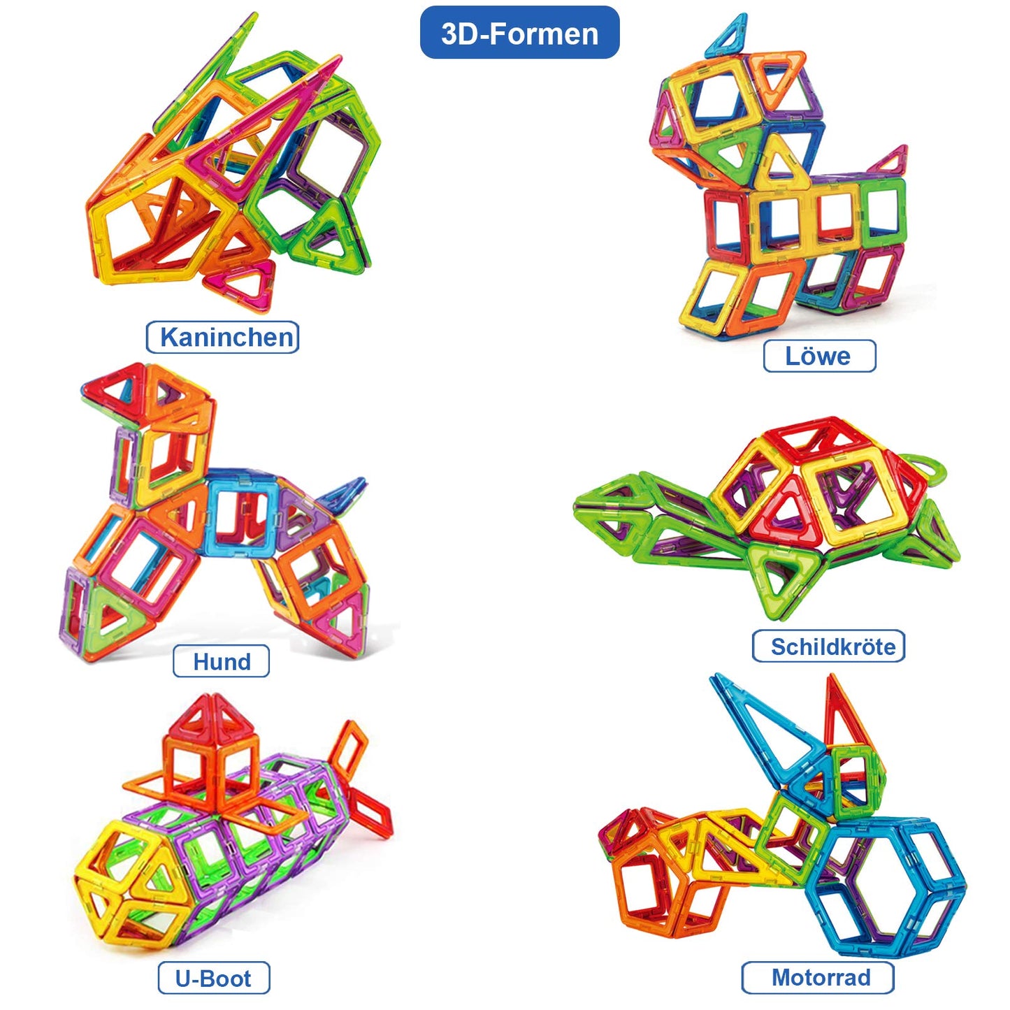 CONDIS Magnetic Building Blocks 160 Pieces, Magnetic STEM Building Set, Creative Educational Toy for Montessori Preschool Learning for Boys and Girls 3 Years and Up