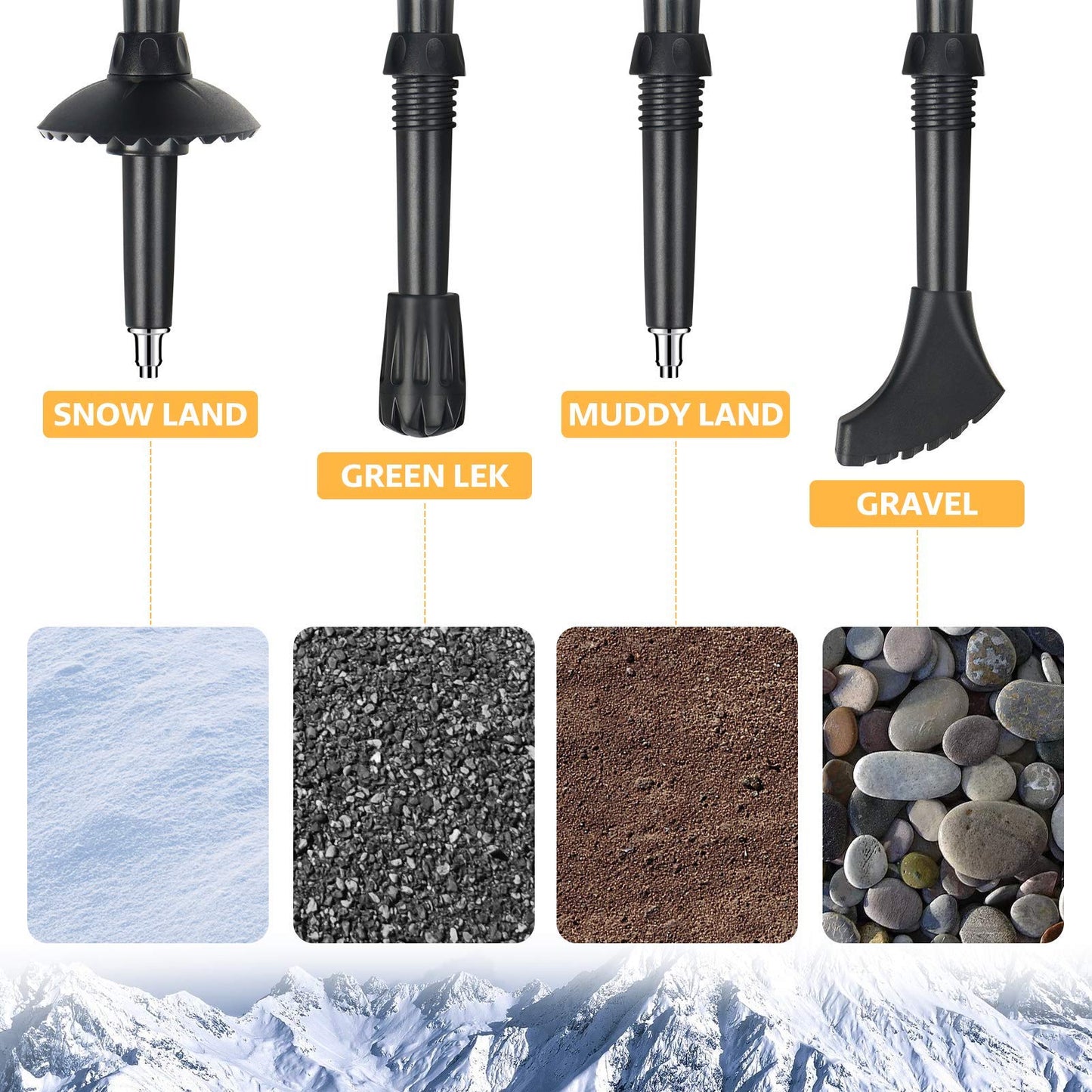 COVACURE hiking poles, lightweight, collapsible, for hiking, camping and backpacking, 7075 aluminum foam handle and padded strap (up to 100-120 cm), 2 pieces