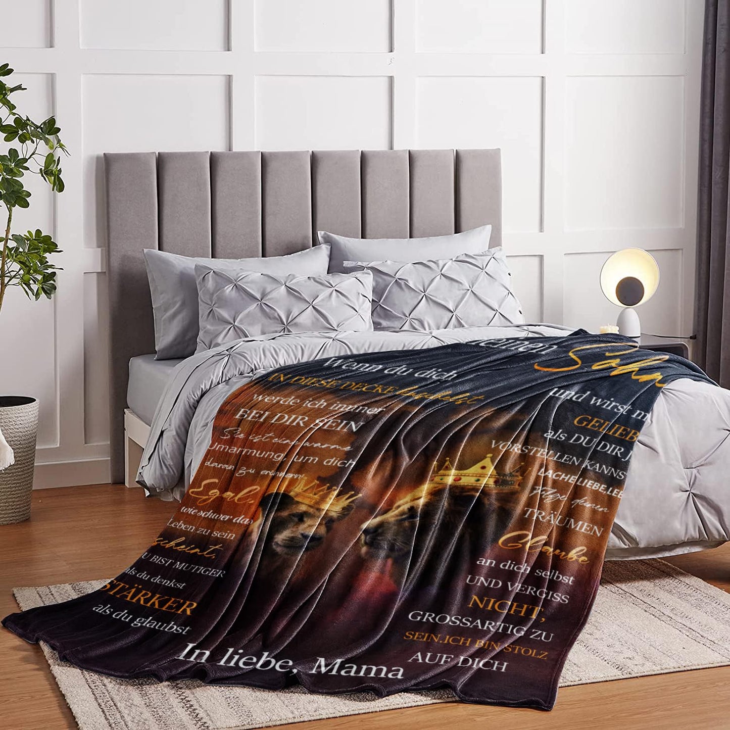 UOOYAA Cuddle Blanket Fluffy Personalized Gifts Blanket for My Son, Super Soft Flannel Blanket Throw for Son from Mom, Positive Encouragement and Love Son Fleece Blanket