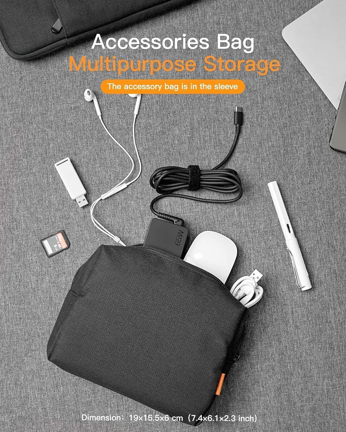 Inateck laptop sleeve waterproof case compatible with 15.6-inch notebook.