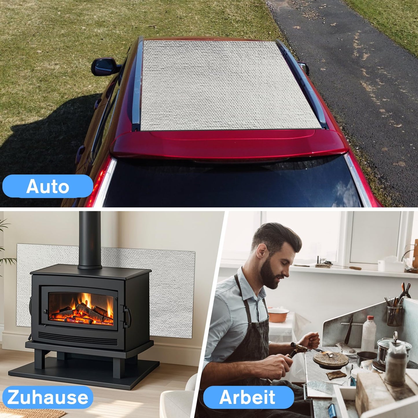 COKACA Ultra Thick Aluminum Foil, Extra Strong, Insulation Heater made of High Silicate Content Material, Self-Adhesive Heat Protection Mat suitable for self-adhesive thermal insulation film.