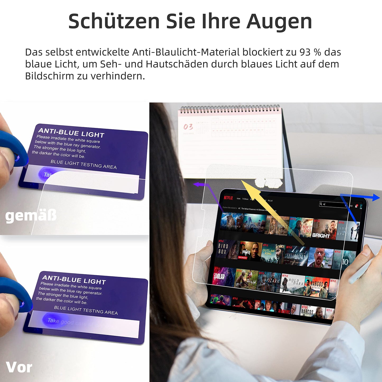 3 pieces matte paper film compatible with iPad 7th/8th/9th generation (10.2 inches, 2019/2020/2021). PET screen protector for writing and drawing, providing a glare-free feel.