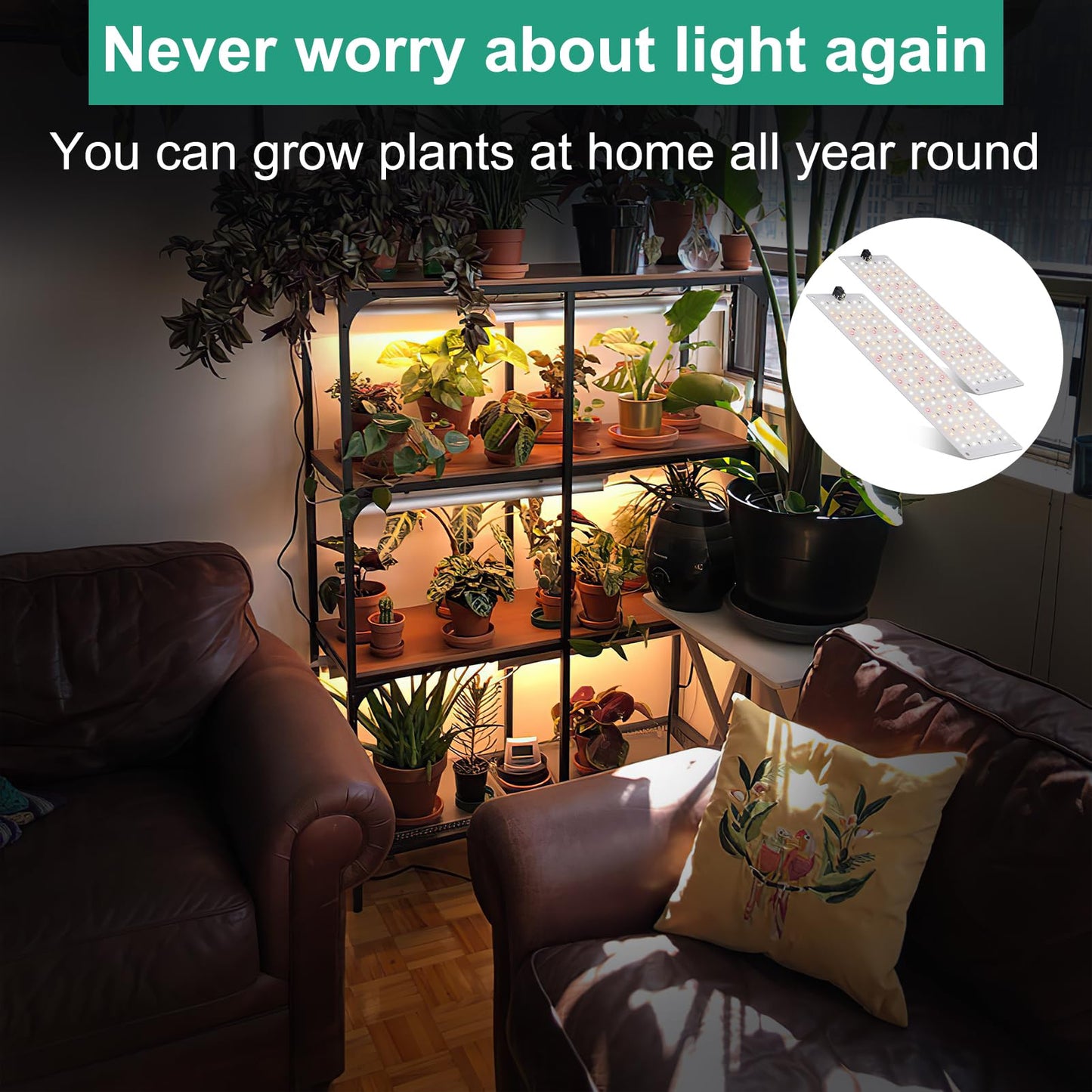 idudu 4-Pack Plant Lamp LED Full Spectrum, Plant Light with 540 LEDs, Plant Growth Light for Indoor Plants Grow Light with Timer, 10 Levels of Brightness