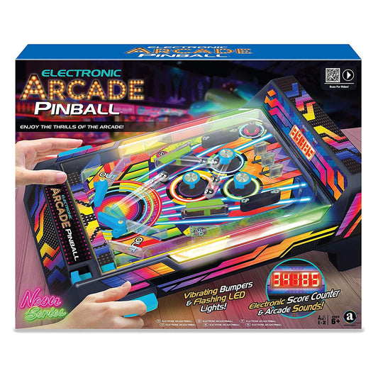 Merchant Ambassador Electronic Arcade Pinball - LED lights & sound effects for exciting high scores at home - Toy for kids aged 6 and up.