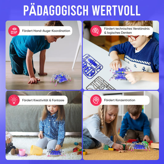 No DNA Robot Kids Spider Robot DIY Kit - Experiments for Kids 8+ - Robot Boy Toy Robot Spider Toy for 8+ Years