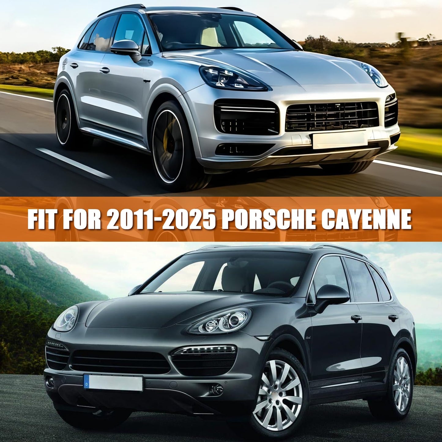 JUDANNA Car Cover Outdoor Waterproof Fit for Porsche Cayenne 2011-2025, Summer Full Garage Car Cover Outdoor Cover for Rain Sun Dust UV Protection, Silver
