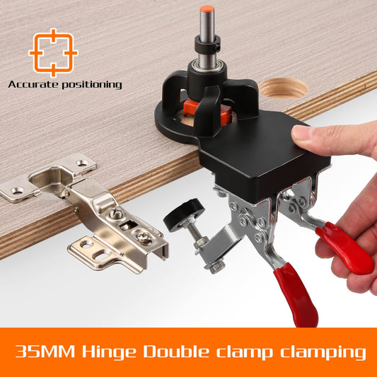 35mm hinge drilling template concealed door hinge jig, precise locking cabinet hinge jig, aluminum alloy material comes with clamping device for easy carrying and use.