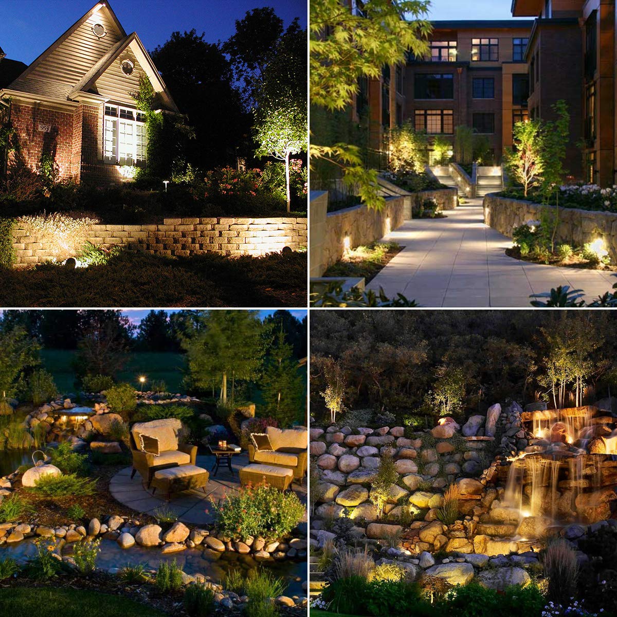 AIMHEIM 10-piece LED garden lights with ground stake, 3W garden light with plug, 3750LM, IP65 waterproof, garden spotlights outdoor spotlight warm white for garden, terrace, plants, paths.