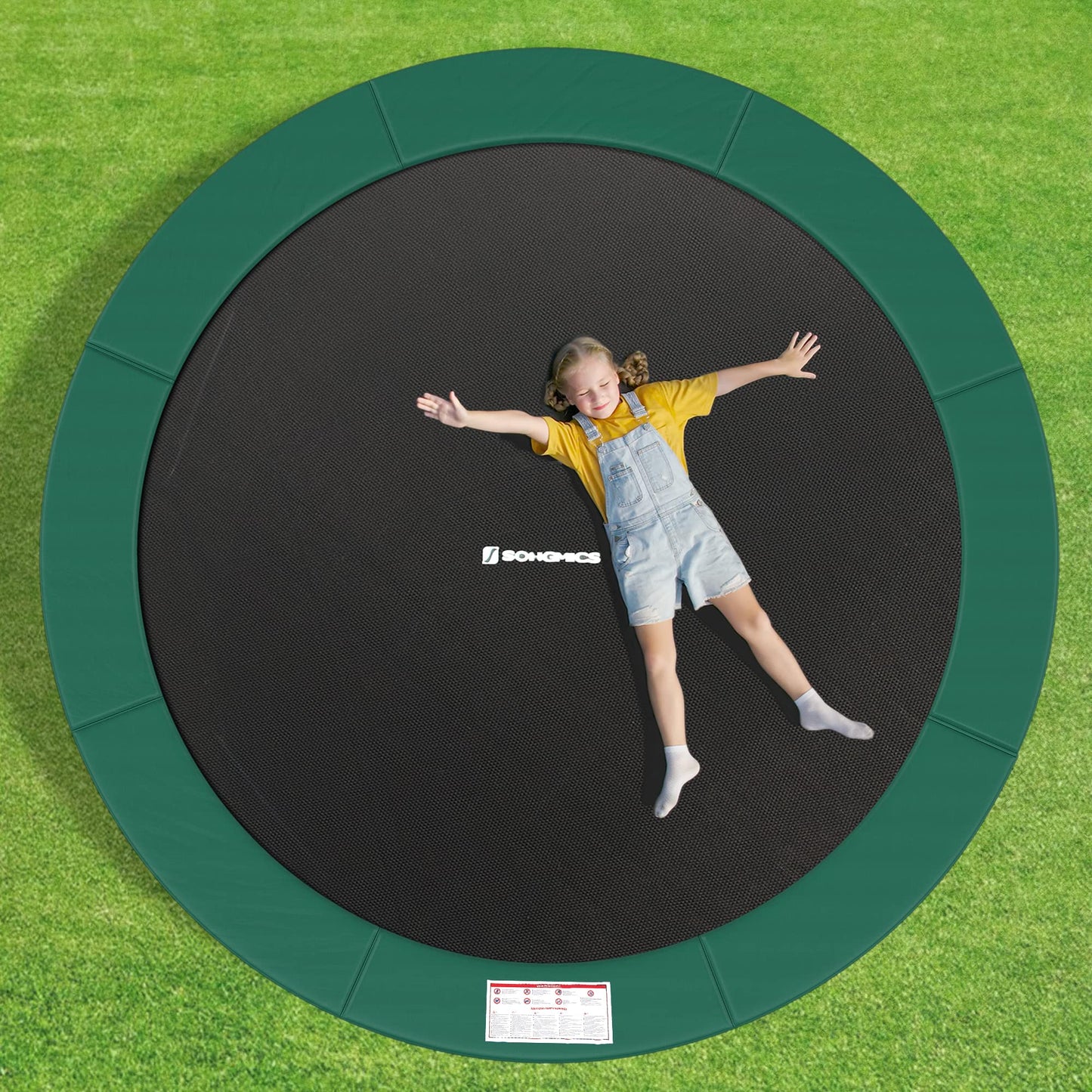 SONGMICS Trampoline Pad, Spring Cover in standard size for 305 cm trampolines, Ø 305 cm, 30 cm wide, UV-resistant, tear-resistant trampoline accessory, edge protection, green STP10GN
