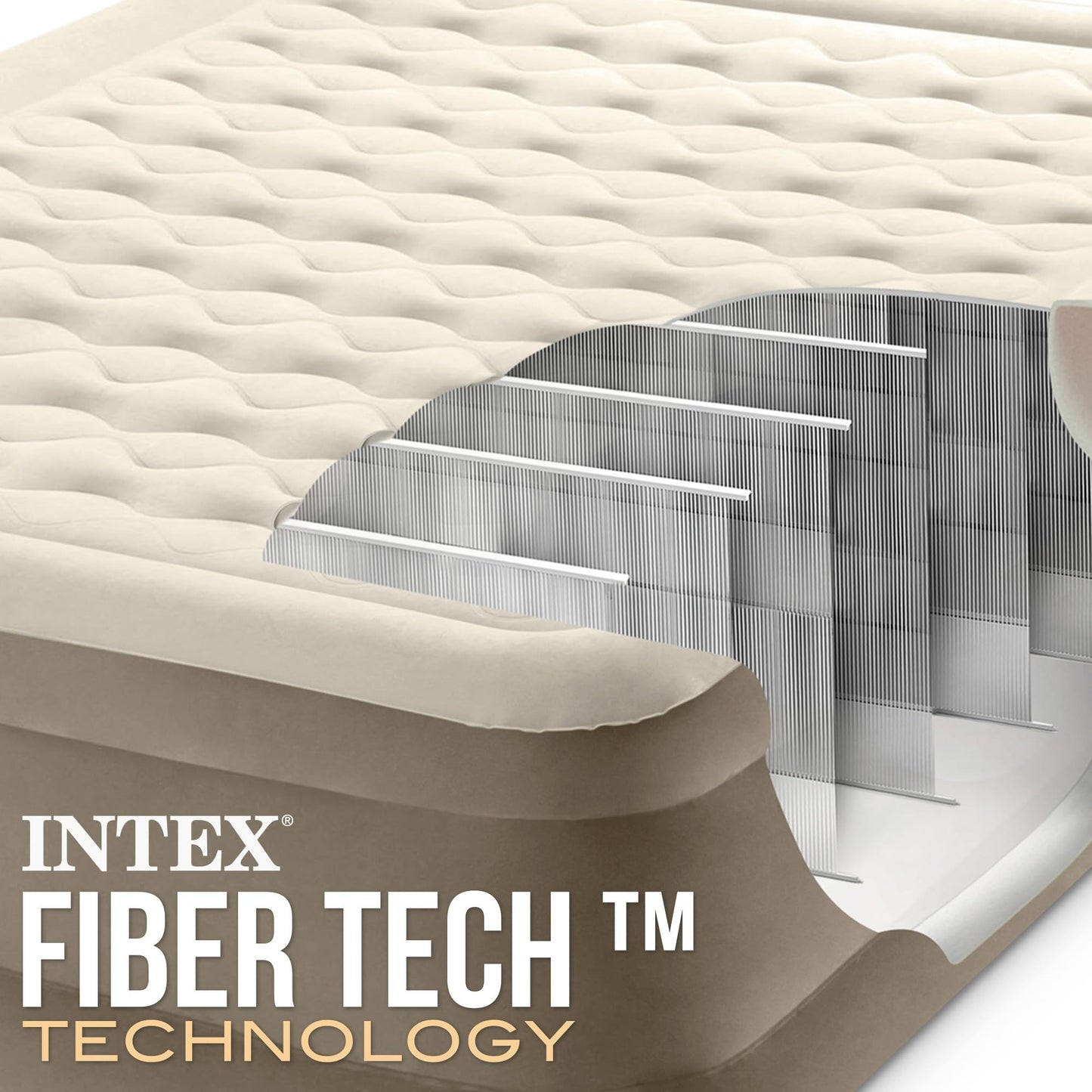 Intex 64428NP Airbed Ultra Plush Bed Queen 230V, Beige, 203 x 152 x 46 cm