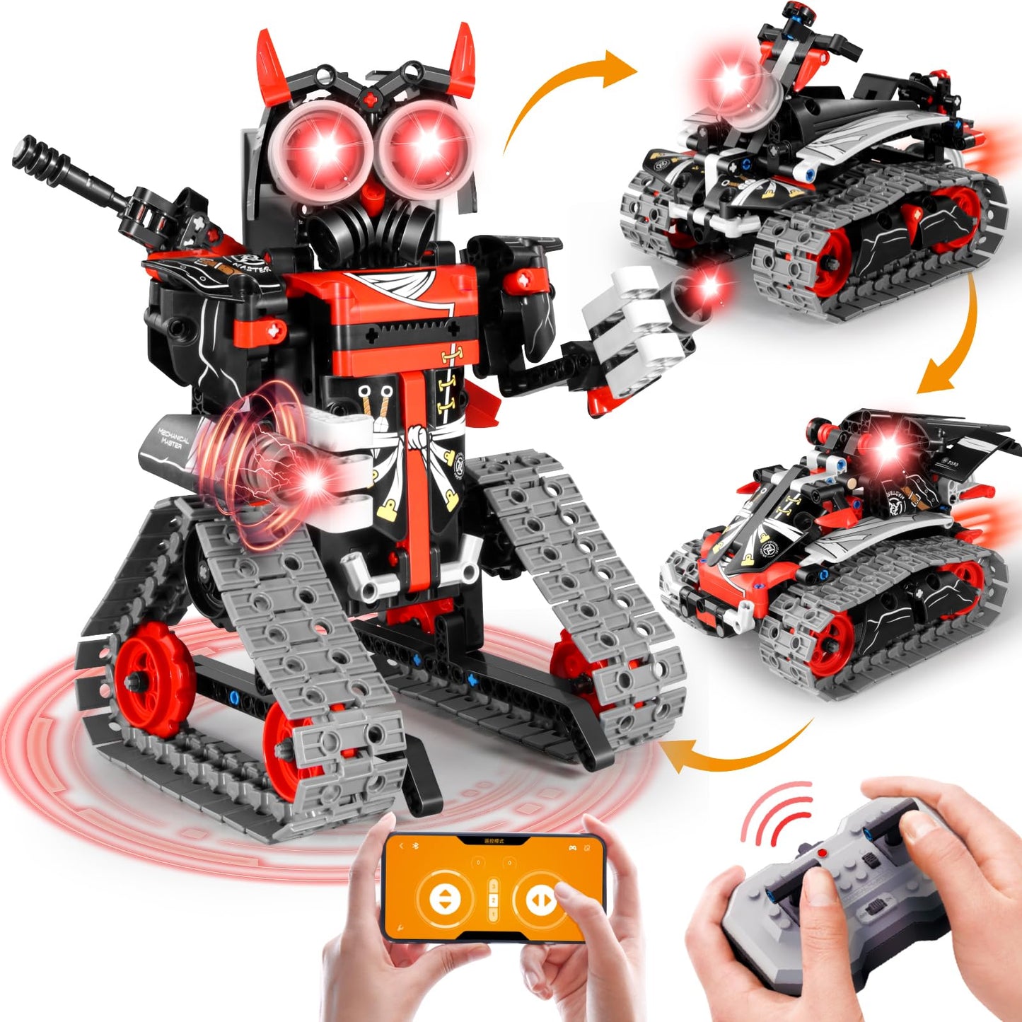 JOYTREKY Technology for 5-12+ years old boys, 3 in 1 robot kids toy for 5-12+ years old boys and girls app remote control educational technology car robot.
