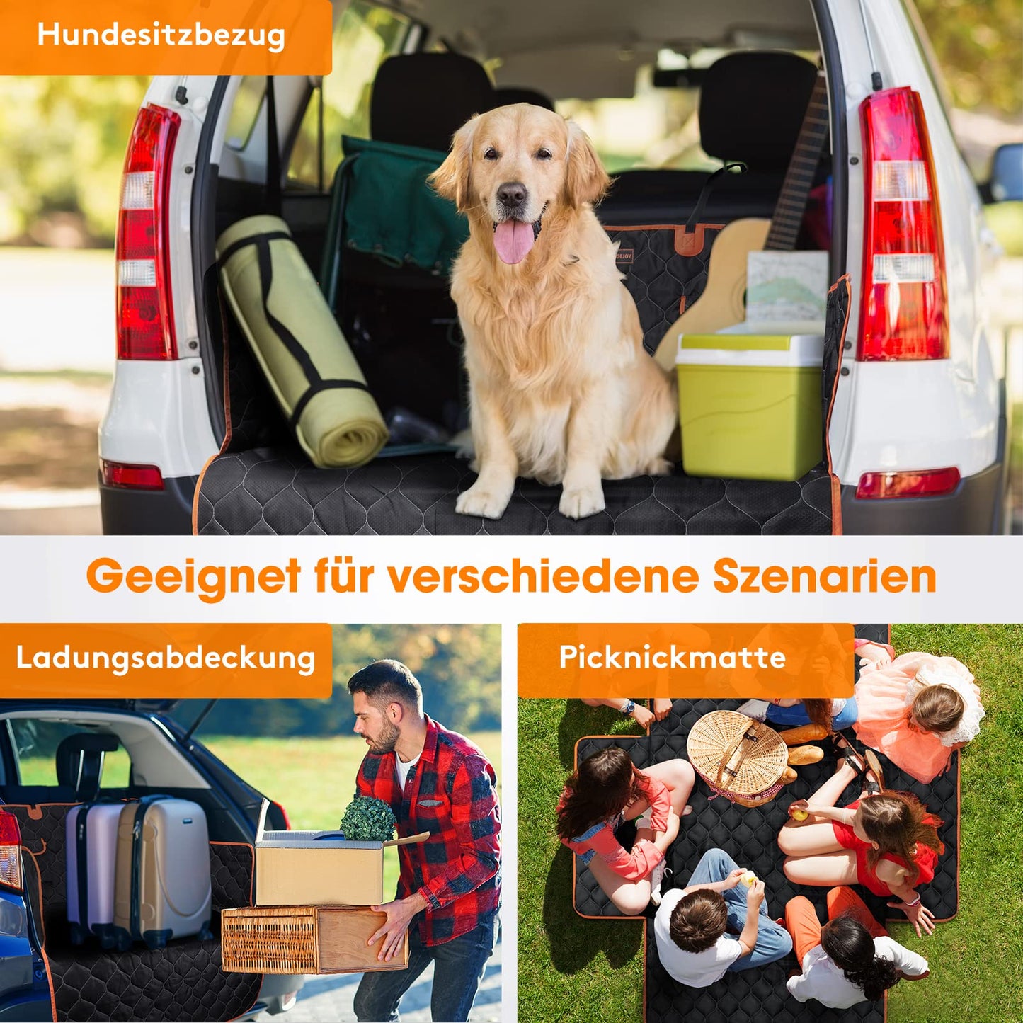 JOEJOY Car Boot Liner for Dogs with Side and Bumper Protection, Universal Waterproof Scratch-Resistant Boot Liner - Easy to Clean Dog Blanket for Car Boot
