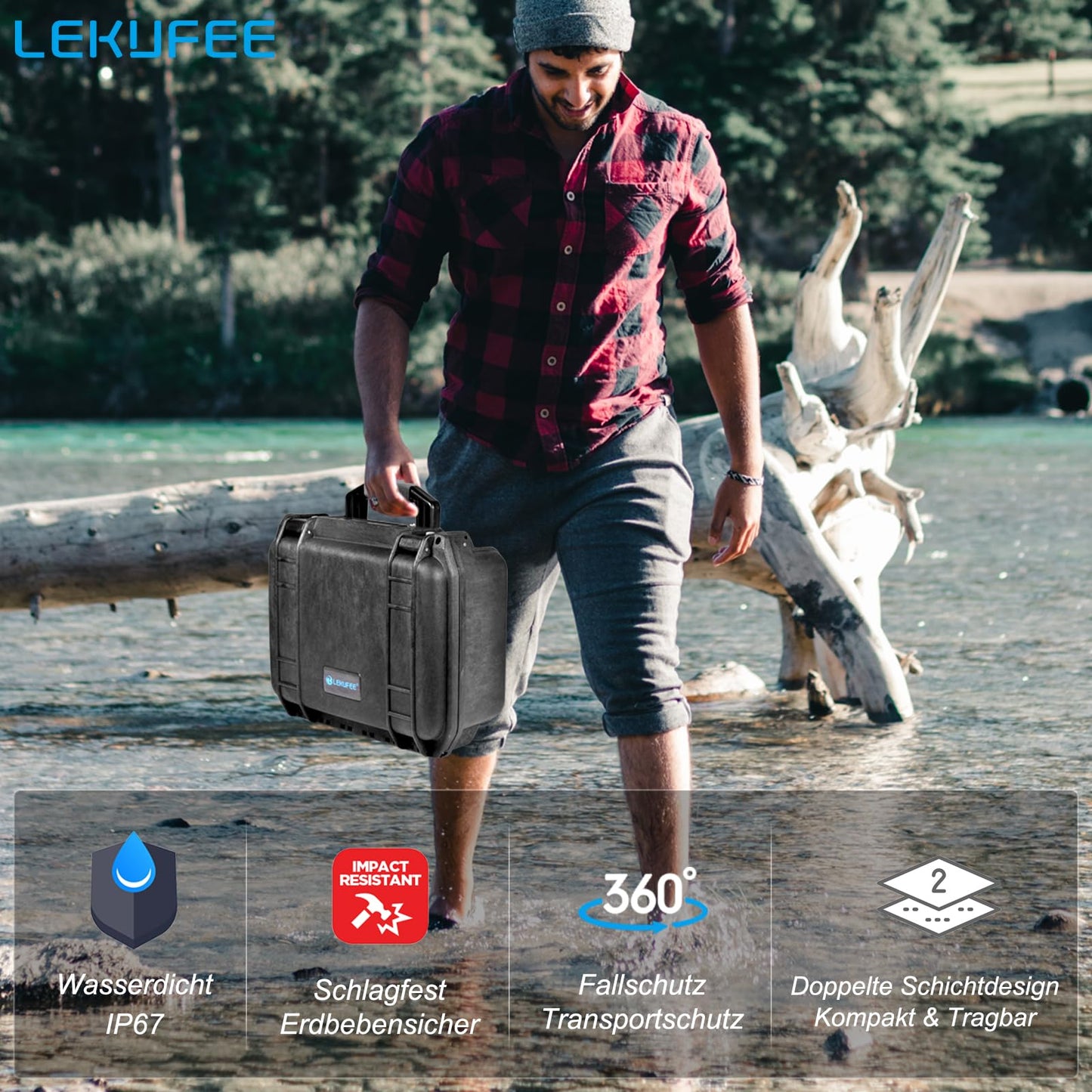 LEKUFEE waterproof carrying case for DJI Air 1/DJI Goggles 2/DJI Goggles Integra/DJI RC Motion 2 and DJI Air accessories (Case only) (Not for DJI Air 2)