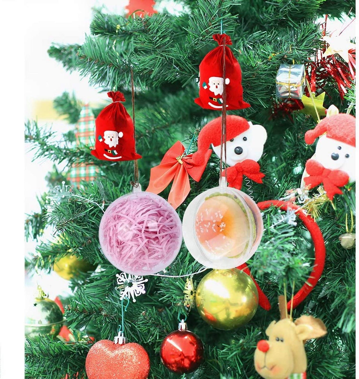 Acrylic balls 20 pieces Christmas ball clear DIY transparent ornament for seasonal decor, wedding decor, Christmas tree hanging ball (10 cm)