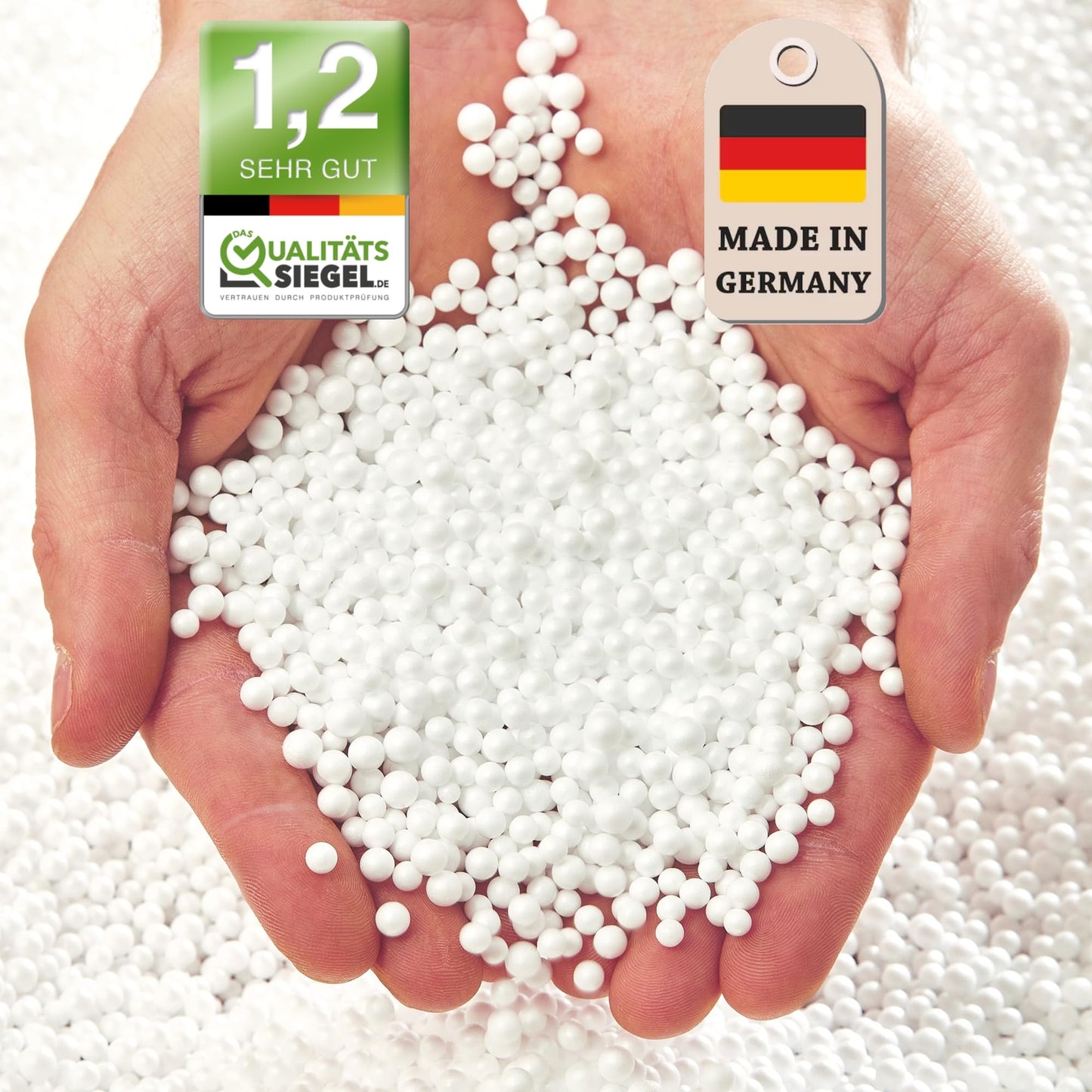 Green Bean 200 liters High-quality EPS beads from German production for bean bag filling | Styrofoam bead refill pack for cushion filling, nursing pillows, bean bags