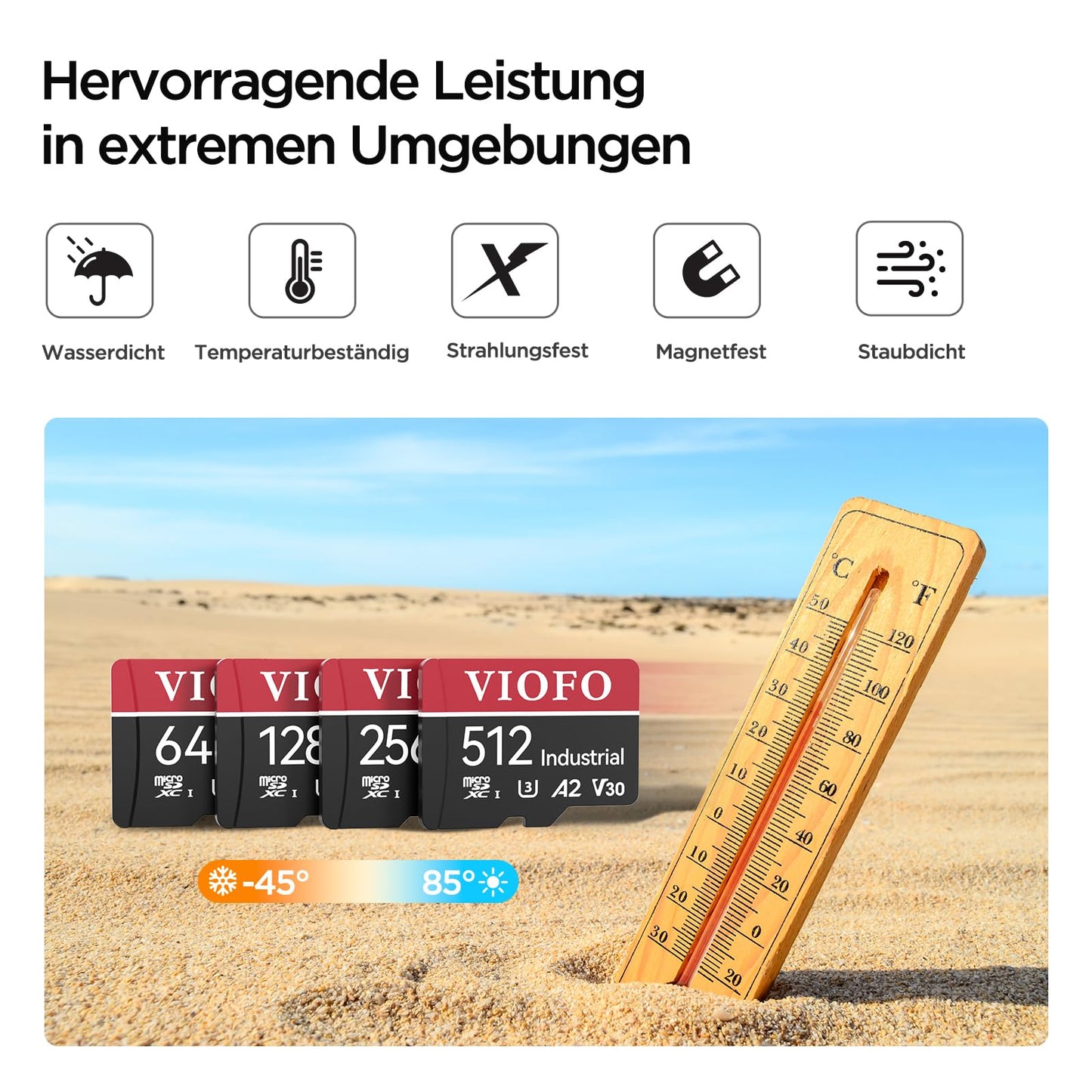 VIOFO 256GB memory card, high speed with adapter U3, Compatible for 4K WiFi dashcam car camera.