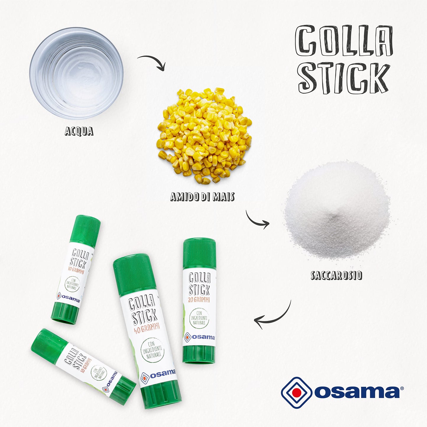Osama - Glue Stick Extra Strong, 30 Pieces, 10g Glue Stick Set, Ideal for school and writing needs, office and university - smooth, durable and suitable for children, classic Natural.