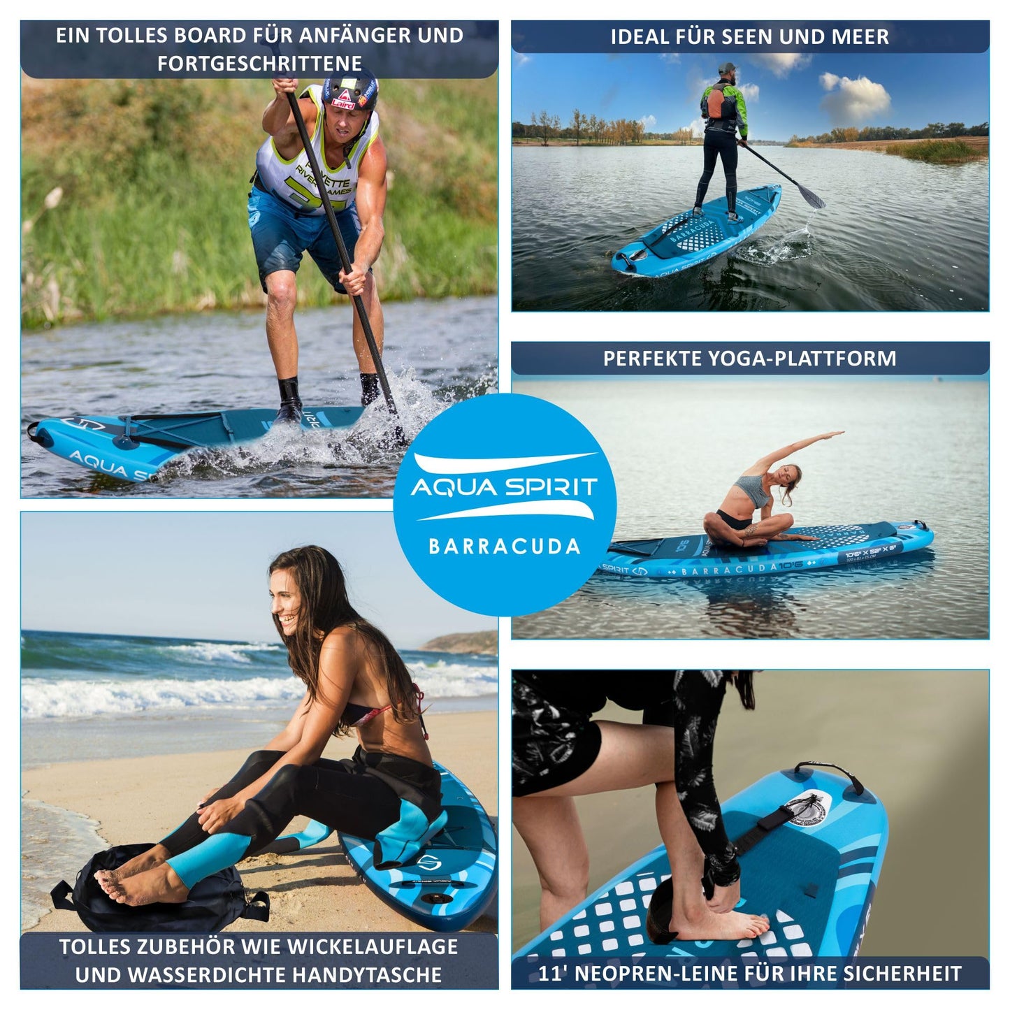 Aqua Spirit SUP Inflatable Stand-Up Paddle Board 2024 | 320x81x15cm | Complete Kayak Conversion Kit with Paddle, Backpack, Pump, and more accessories | Adult Beginners/Experts | 2-year warranty