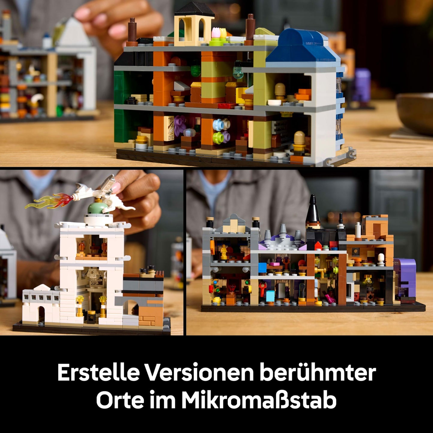 LEGO Harry Potter Diagon Alley - Display Miniature Street - 12 Microfigures to collect, incl. Harry Potter, Draco Malfoy, Hermione Granger - Gift for adults 76444